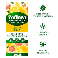 Zoflora Lemon Zing Disinfectant 120Ml thumbnail 2