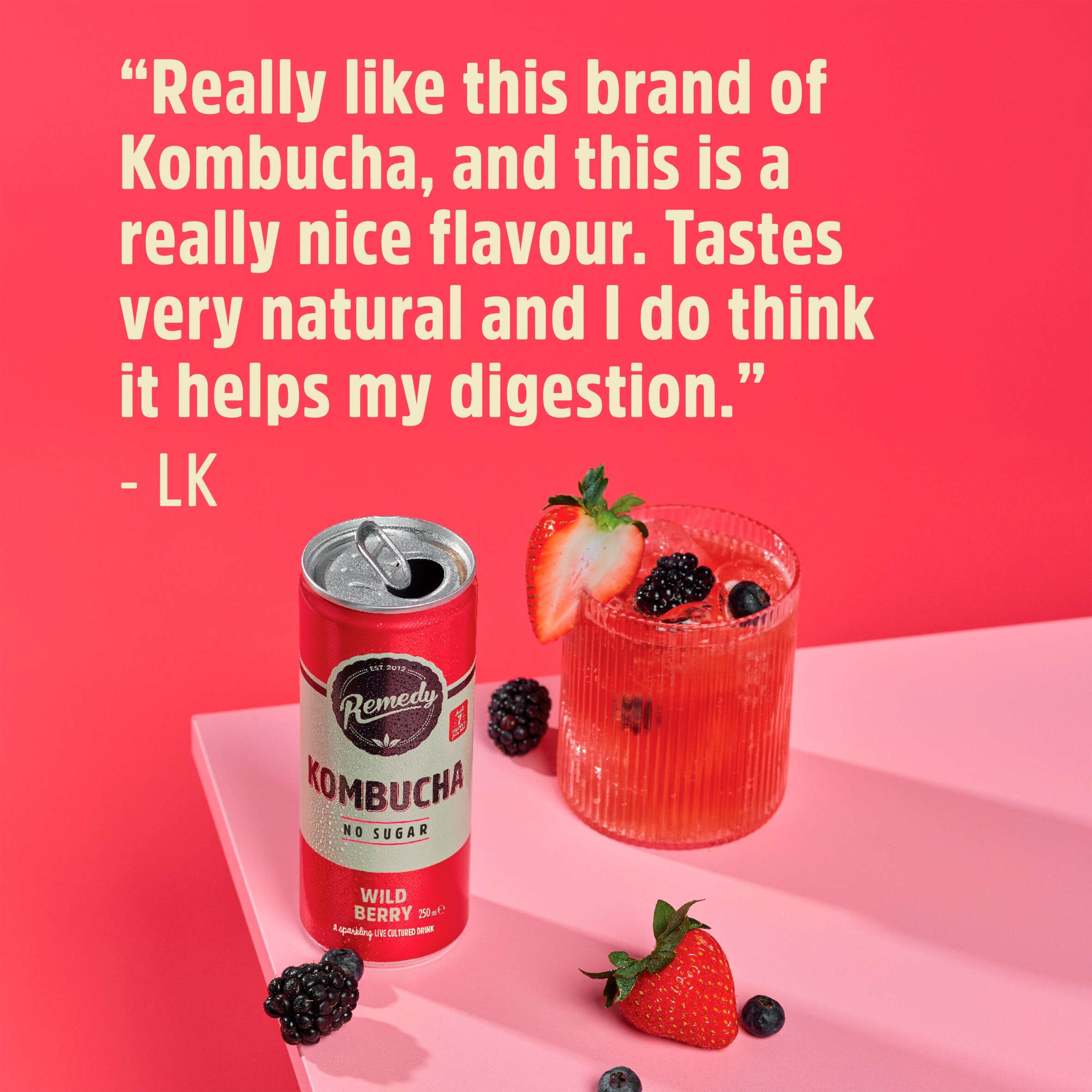 Remedy Kombucha - Wild Berry 250ml thumbnail 3
