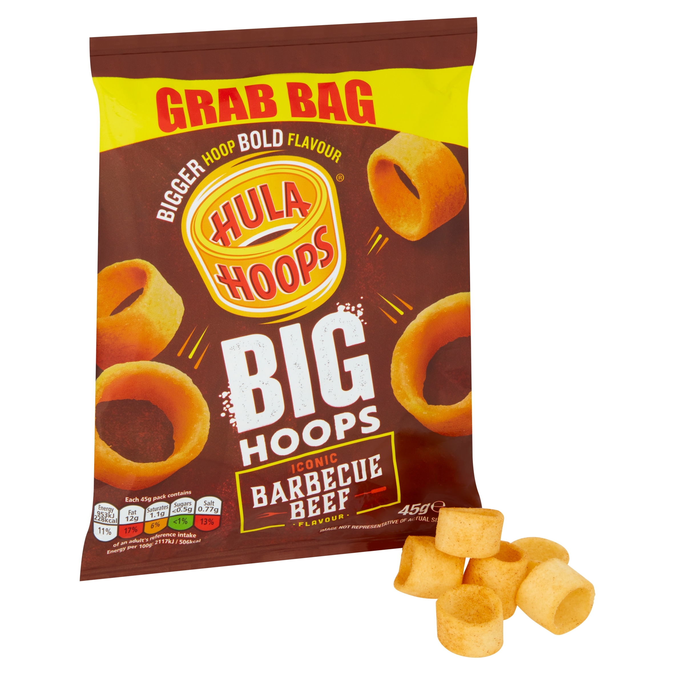 Hula Hoops Big Hoops Crisps - Barbecue Beef 45g thumbnail 2