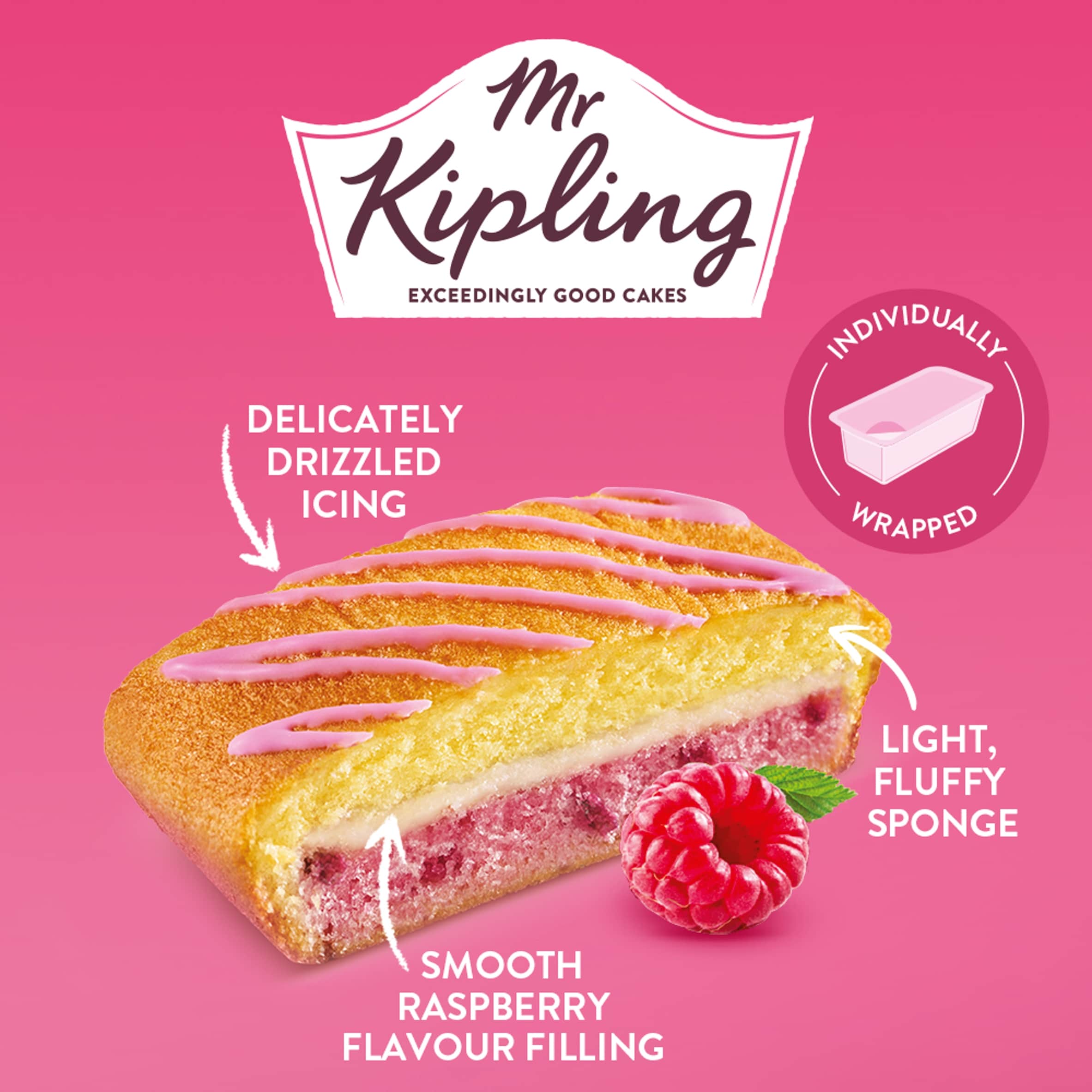 Mr Kipling Reduced Sugar Angel Cake Slices 6 pack thumbnail 2