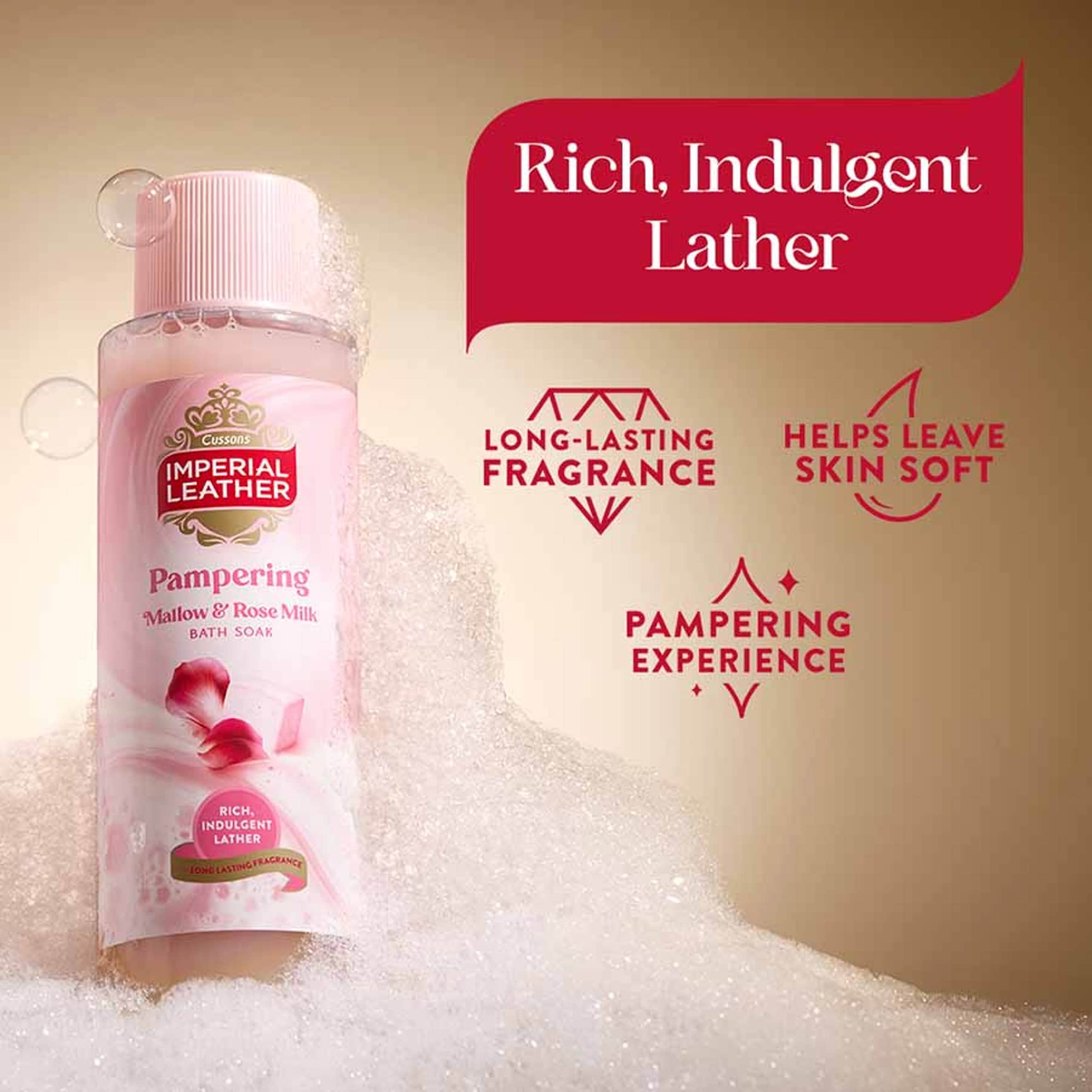 Imperial Leather Pampering Bath Soak - Mallow & Rose Milk 500ml thumbnail 3