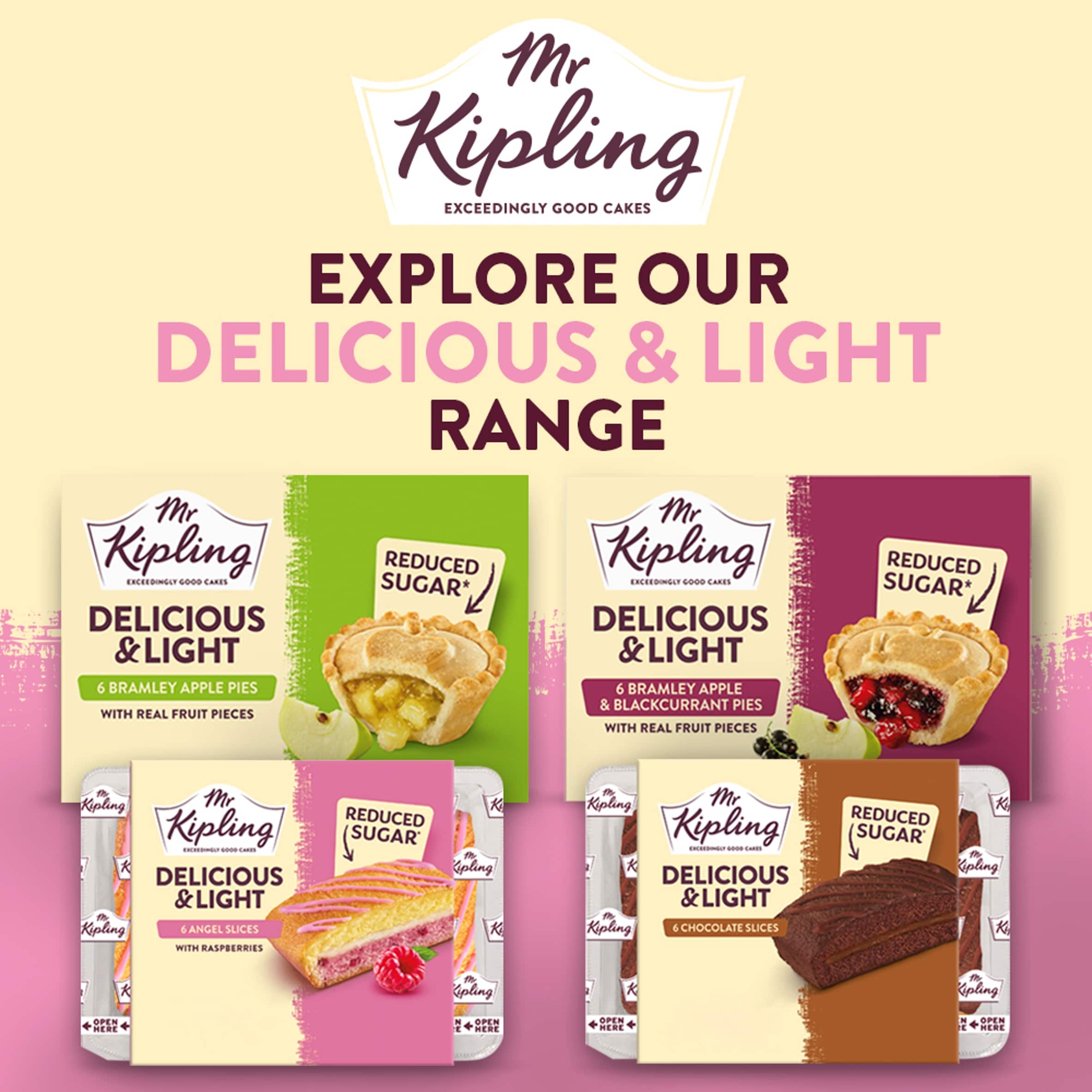 Mr Kipling Bramley Apple & Blackcurrant Pie 30% Less Sugar 6 Pack thumbnail 3