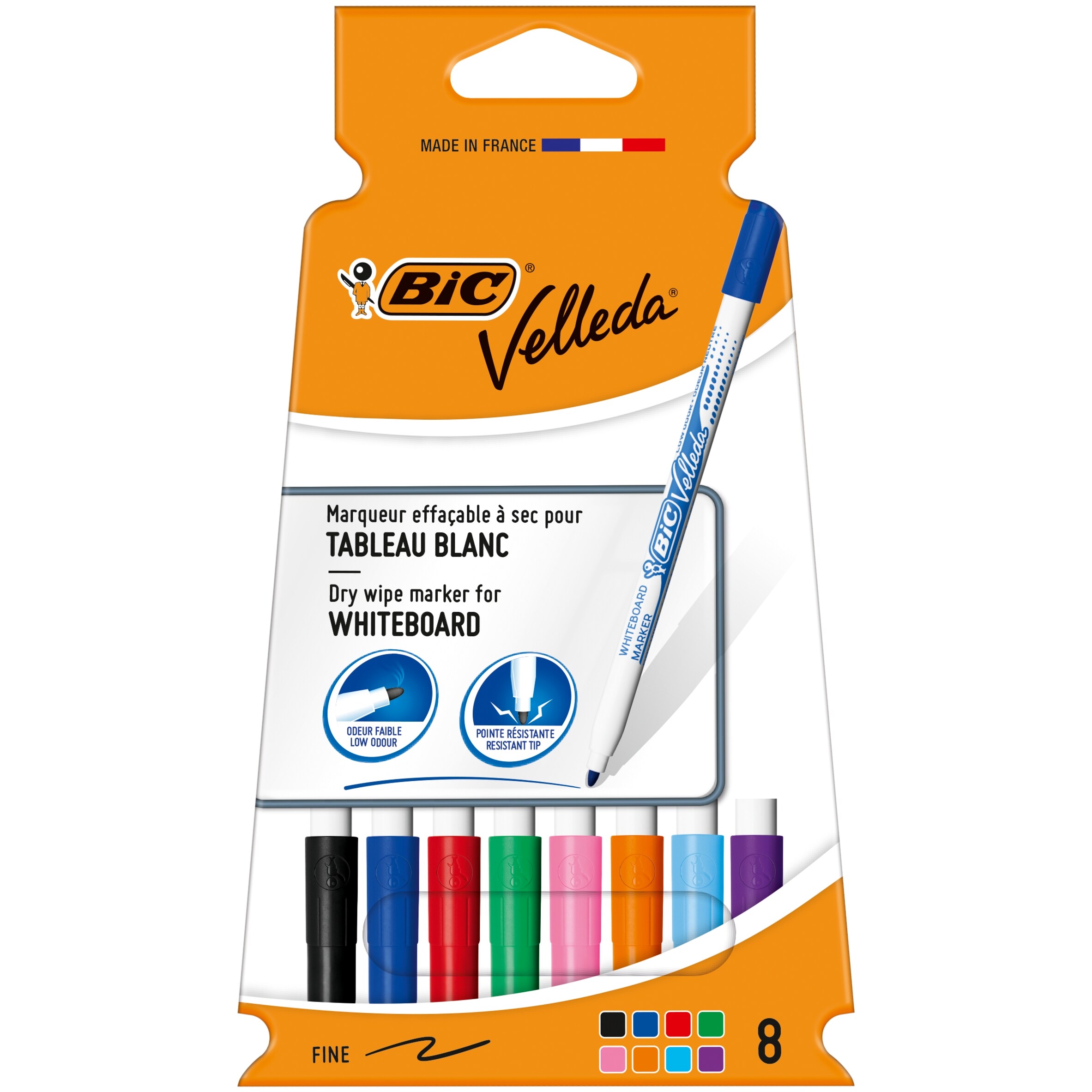 BIC Velleda Thin Markers Pens 8 Pack