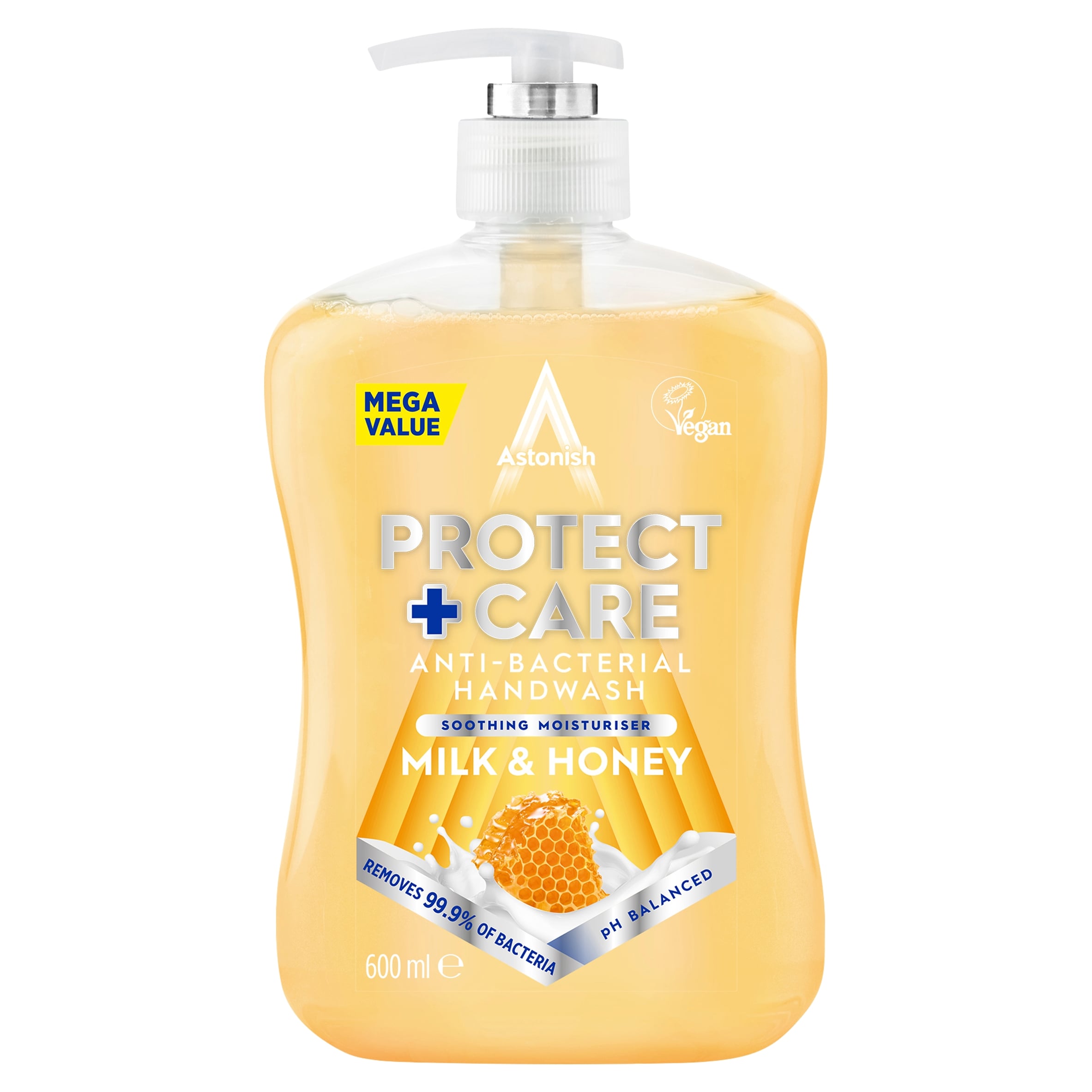 Astonish Protect + Care Antibacterial Handwash Milk & Honey 600ml