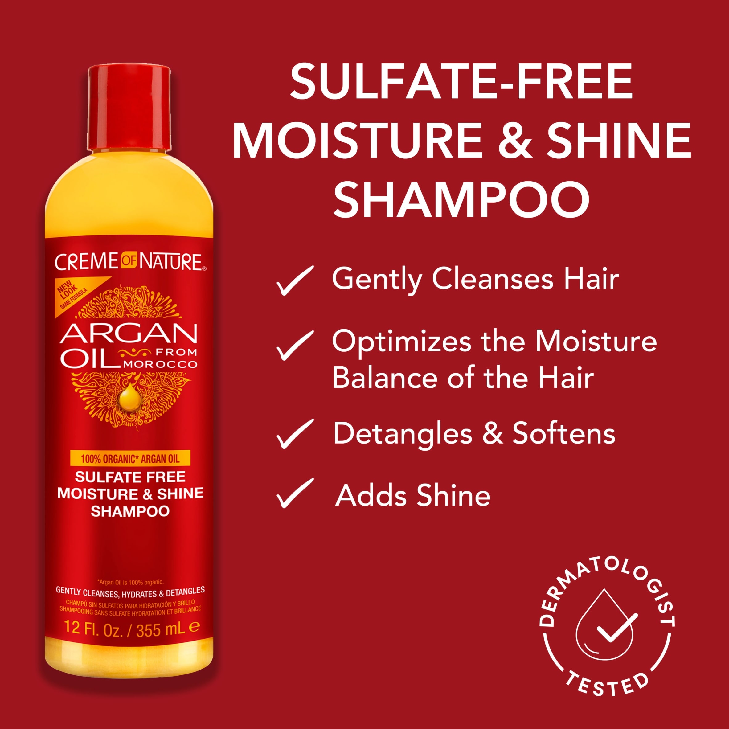 Creme Of Nature Argan Oil Moisture & Shine Shampoo 354Ml thumbnail 3