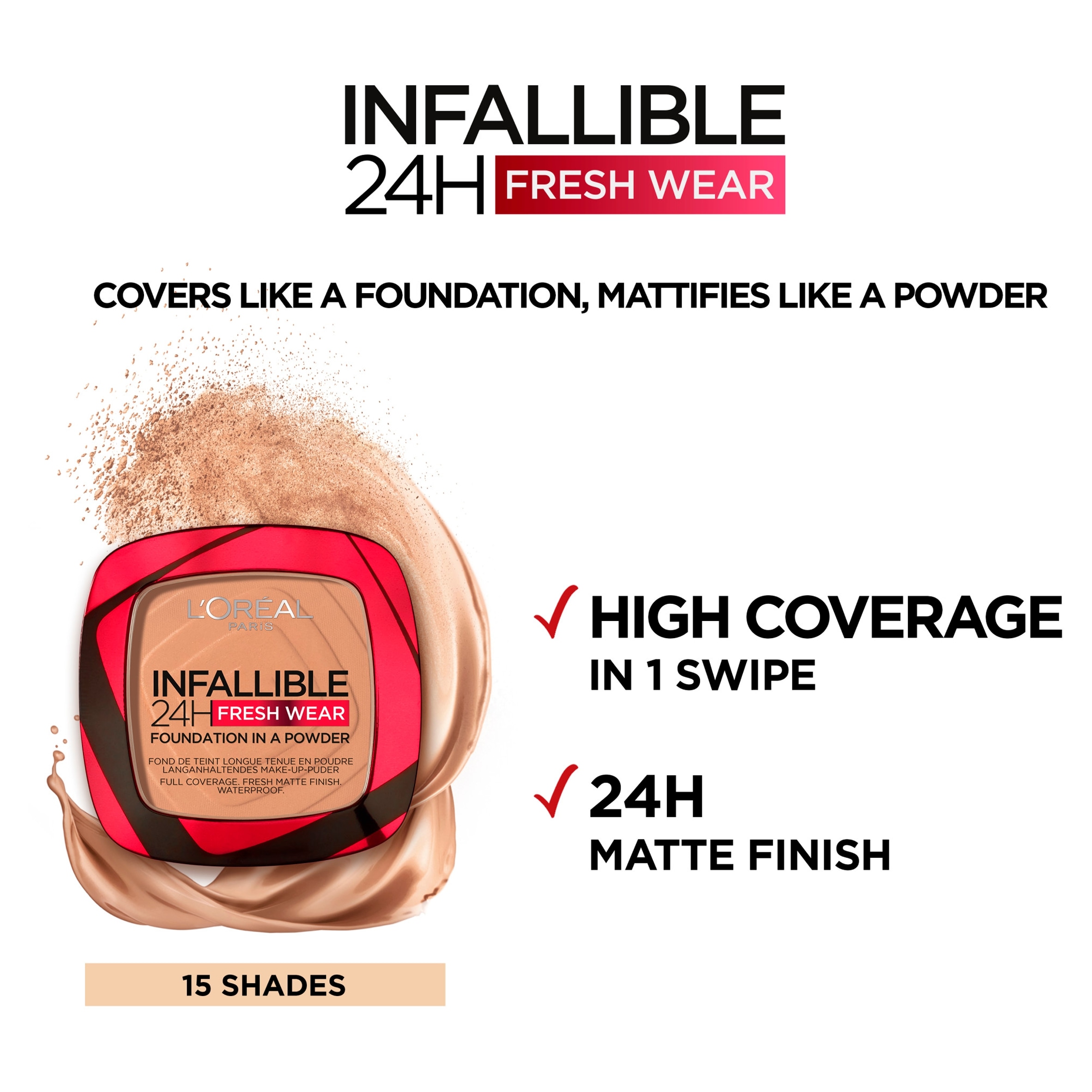 L'Oreal Infallible 24 Hour Foundation Powder Vanilla 9G thumbnail 2