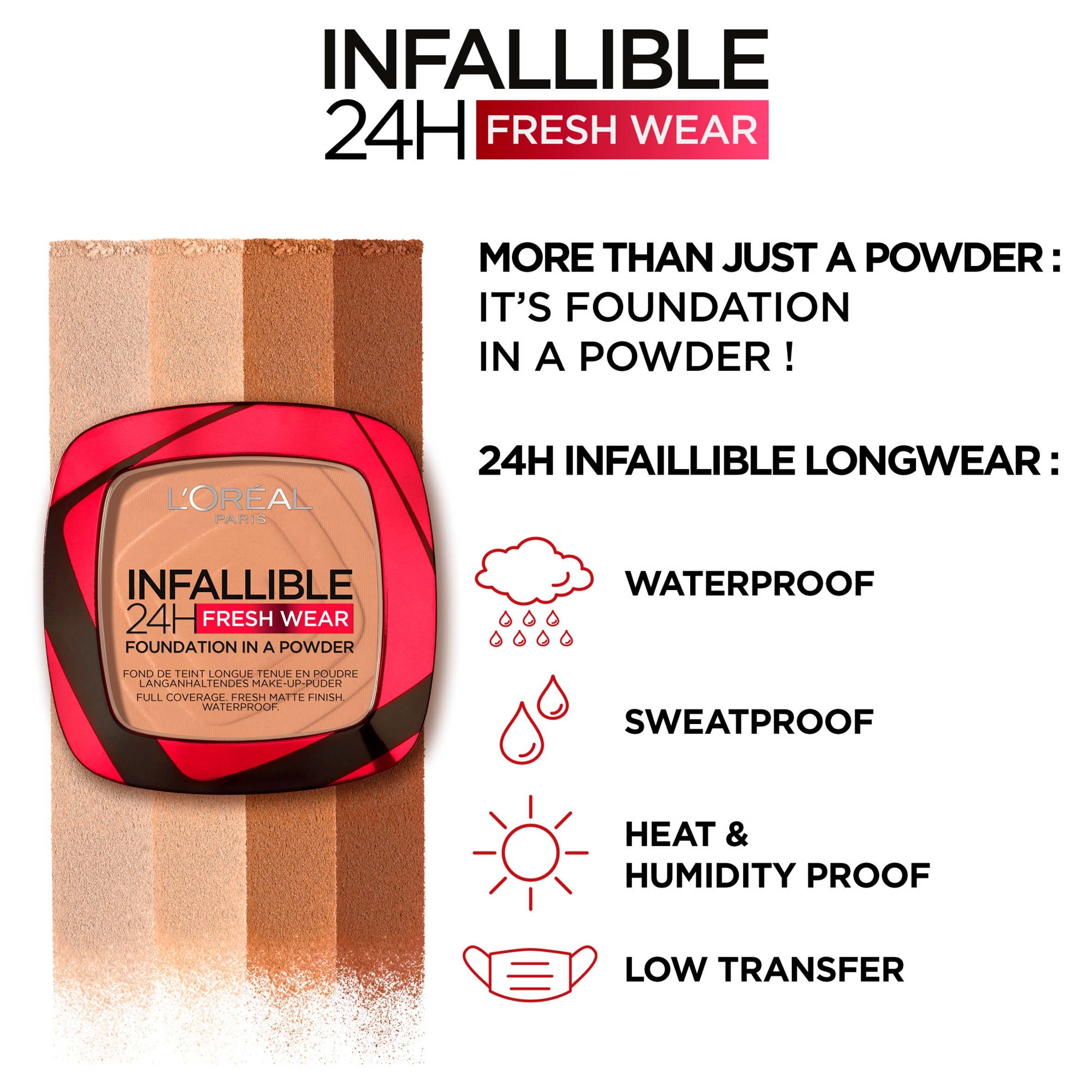 L'Oreal Infallible 24 Hour Foundation Powder Vanilla 9G thumbnail 3