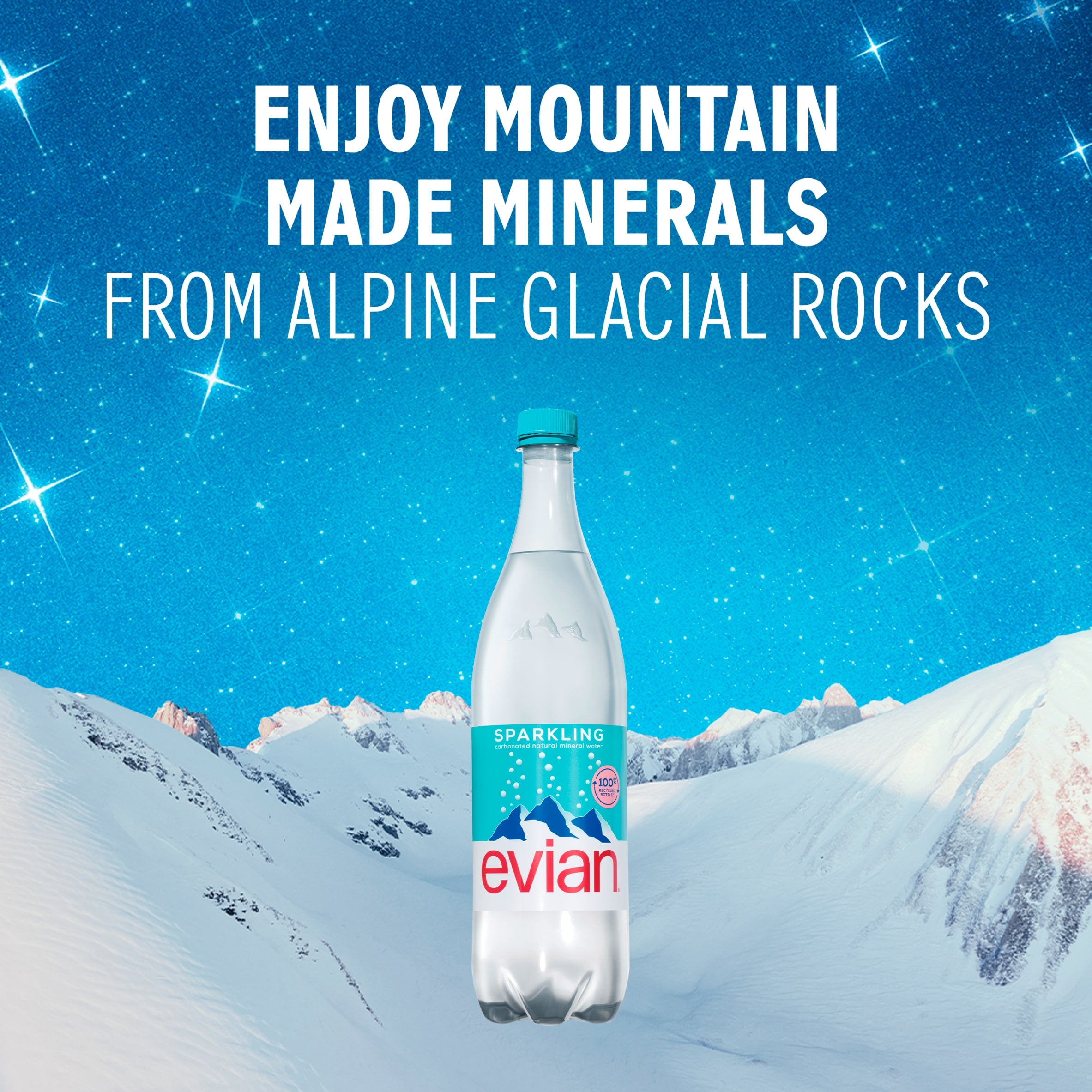 Evian Sparkling Natural Bottled Mineral Water 1L thumbnail 2