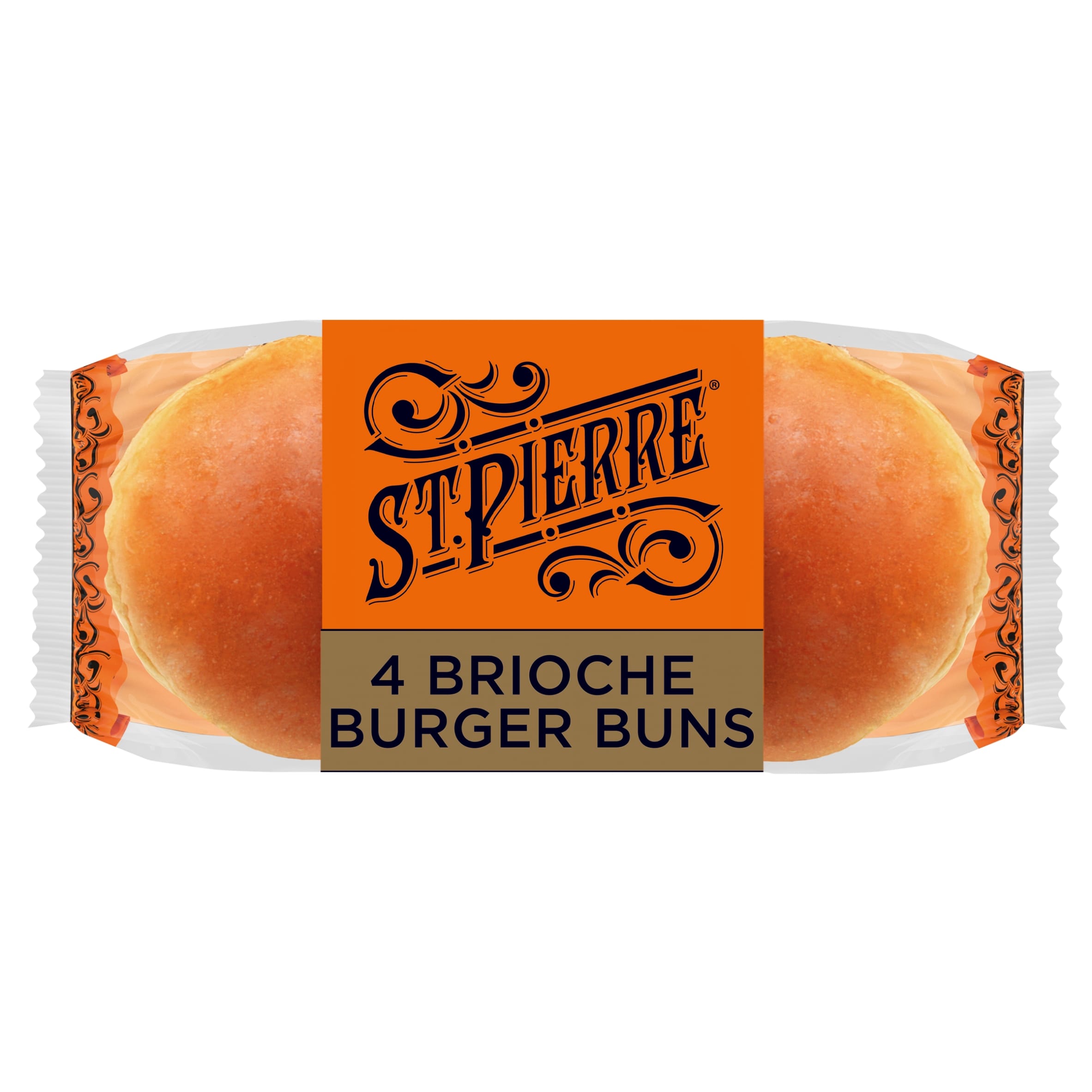 St Pierre 4 Sliced Brioche Burger Buns