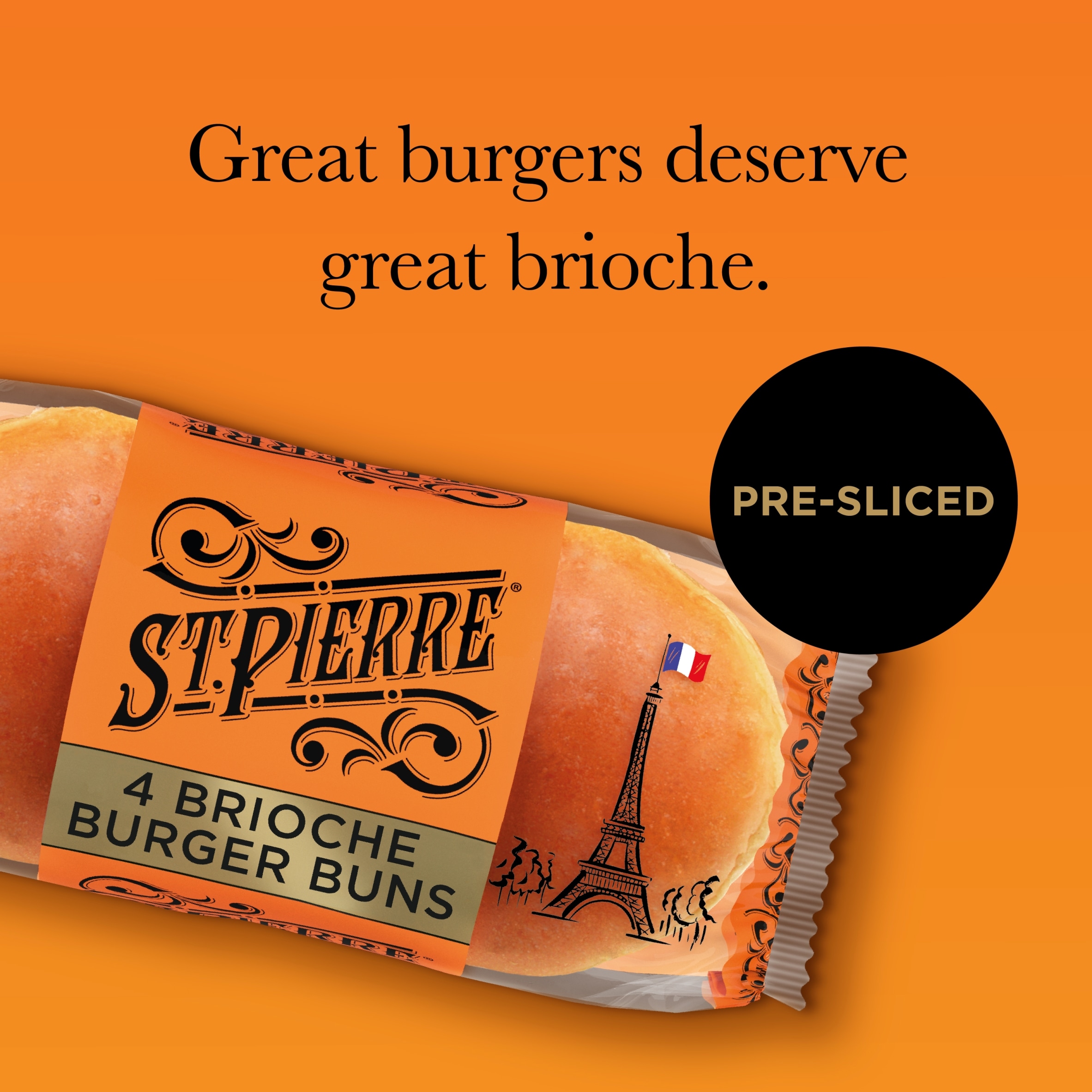 St. Pierre Sliced Brioche Burger Buns 4 pack thumbnail 3