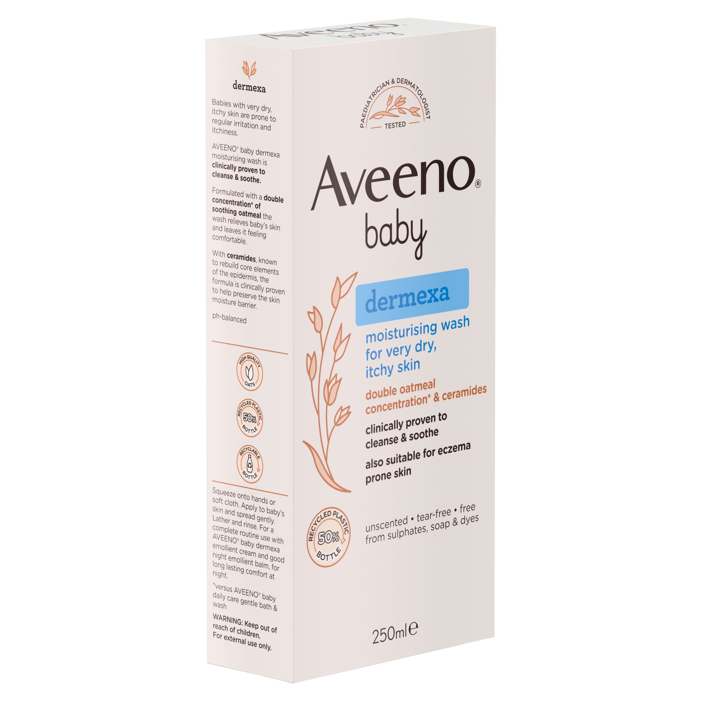 Aveeno Baby  Dermexa Moisturising Wash Dry Itchy Skin  250ml thumbnail 5
