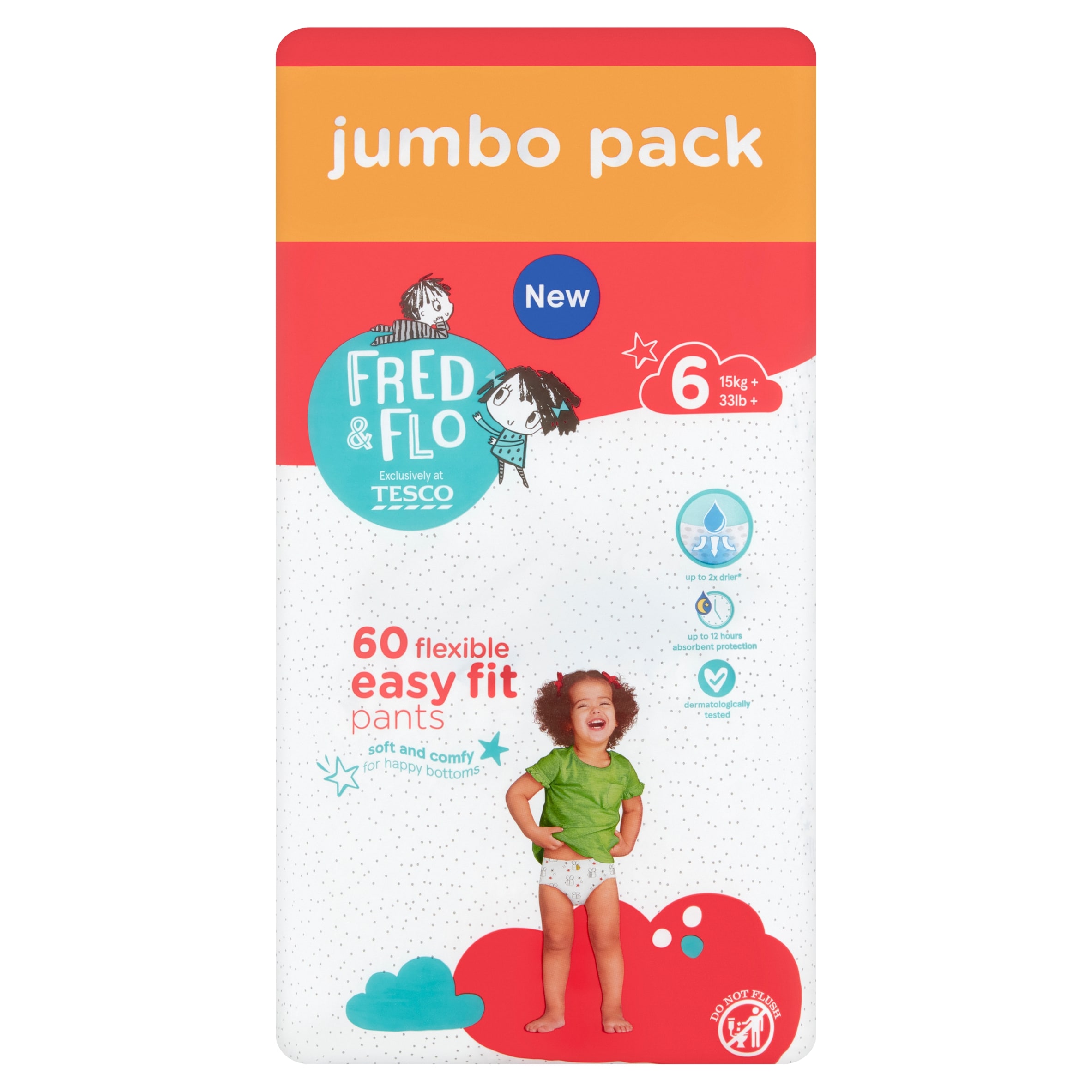 Fred & Flo Easy Fit Pants Jumbo Pack Size 6 60 Pack