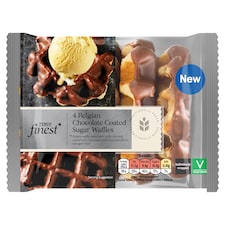 Tesco Finest Belgian Chocolate Coated Sugar Waffles 4 Pack 240g