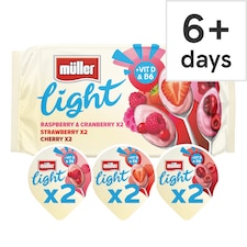 Muller Light Red Fruit Assorted Fat Free Yogurt 6X140g