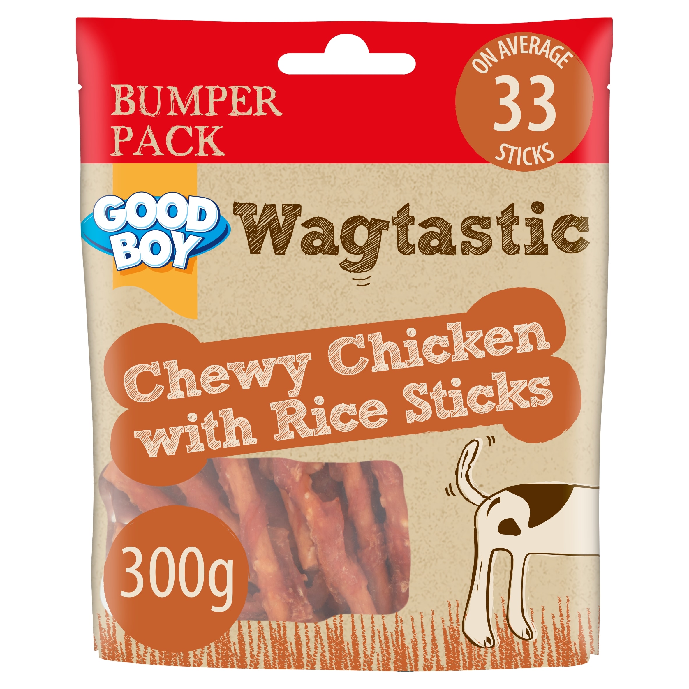 Good Boy Wagtastic Dog Treats Chicken Rice Sticks 300g