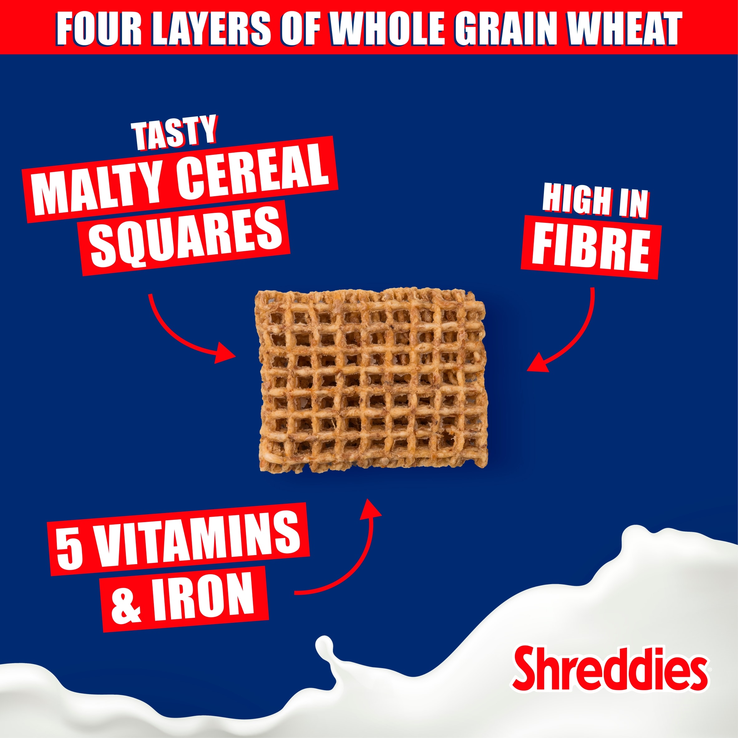 Nestlé Shreddies Original Malted Wheats Breakfast Cereal 1.1kg thumbnail 2