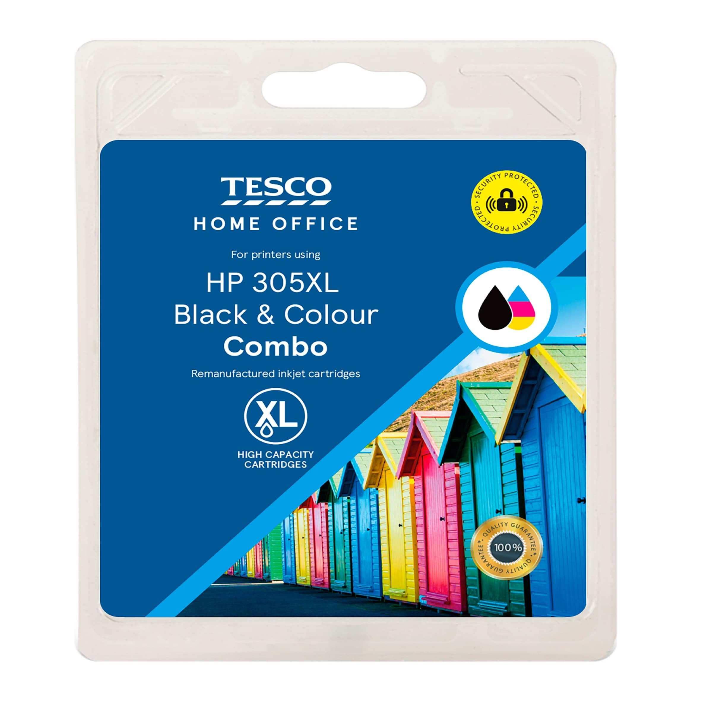 Tesco HP305XL Remanufactured Black & Colour Combo Printer Ink Cartridges