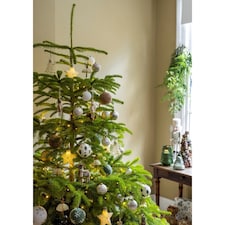 Tesco Fluffy Star Hanging Christmas Decorations 6 Pack thumbnail 2