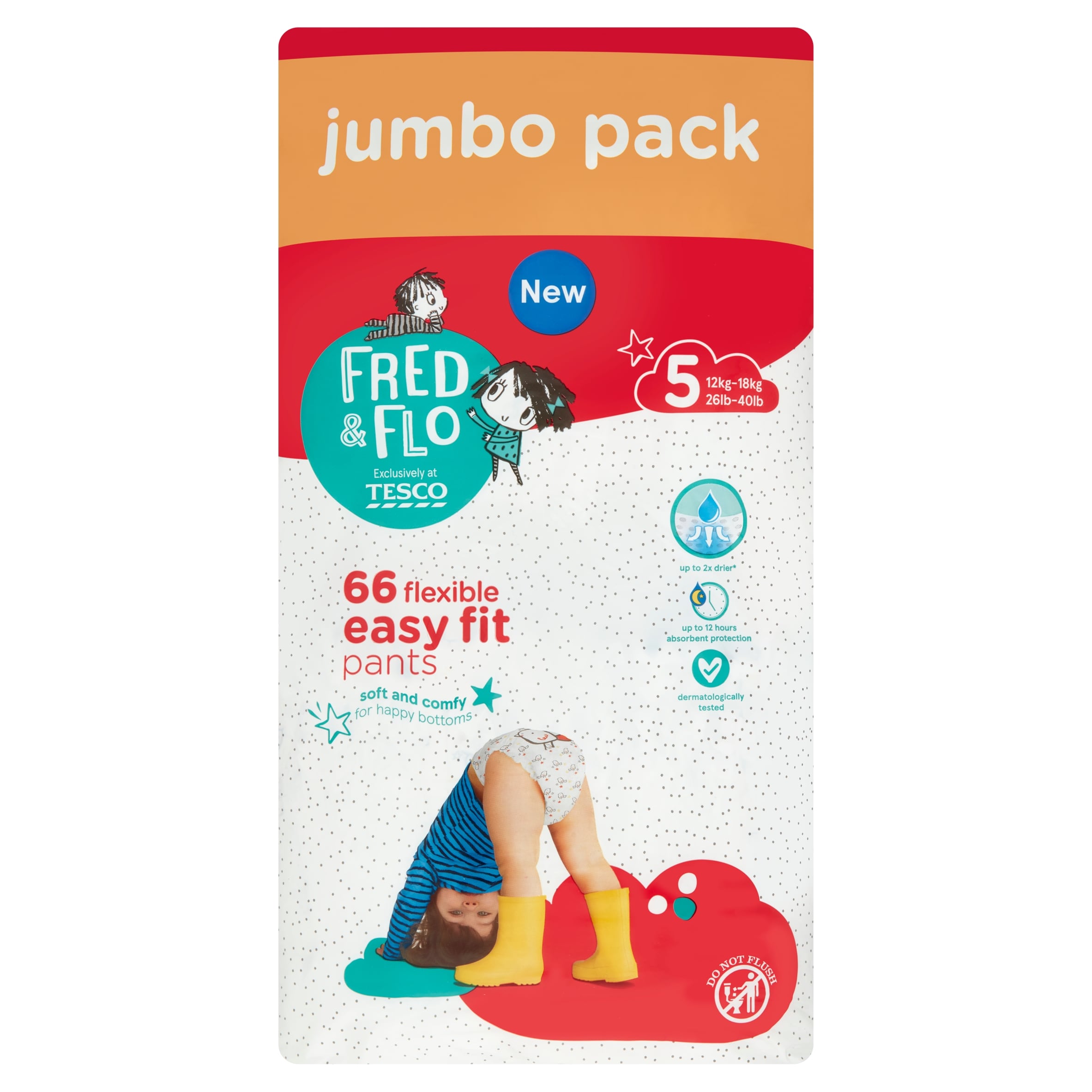 Fred & Flo Easy Fit Pants Jumbo Pack Size 5 66 Pack
