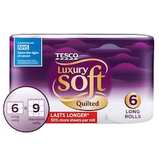 Tesco Luxury Soft Quilted Toilet Tissue 6 Long Rolls