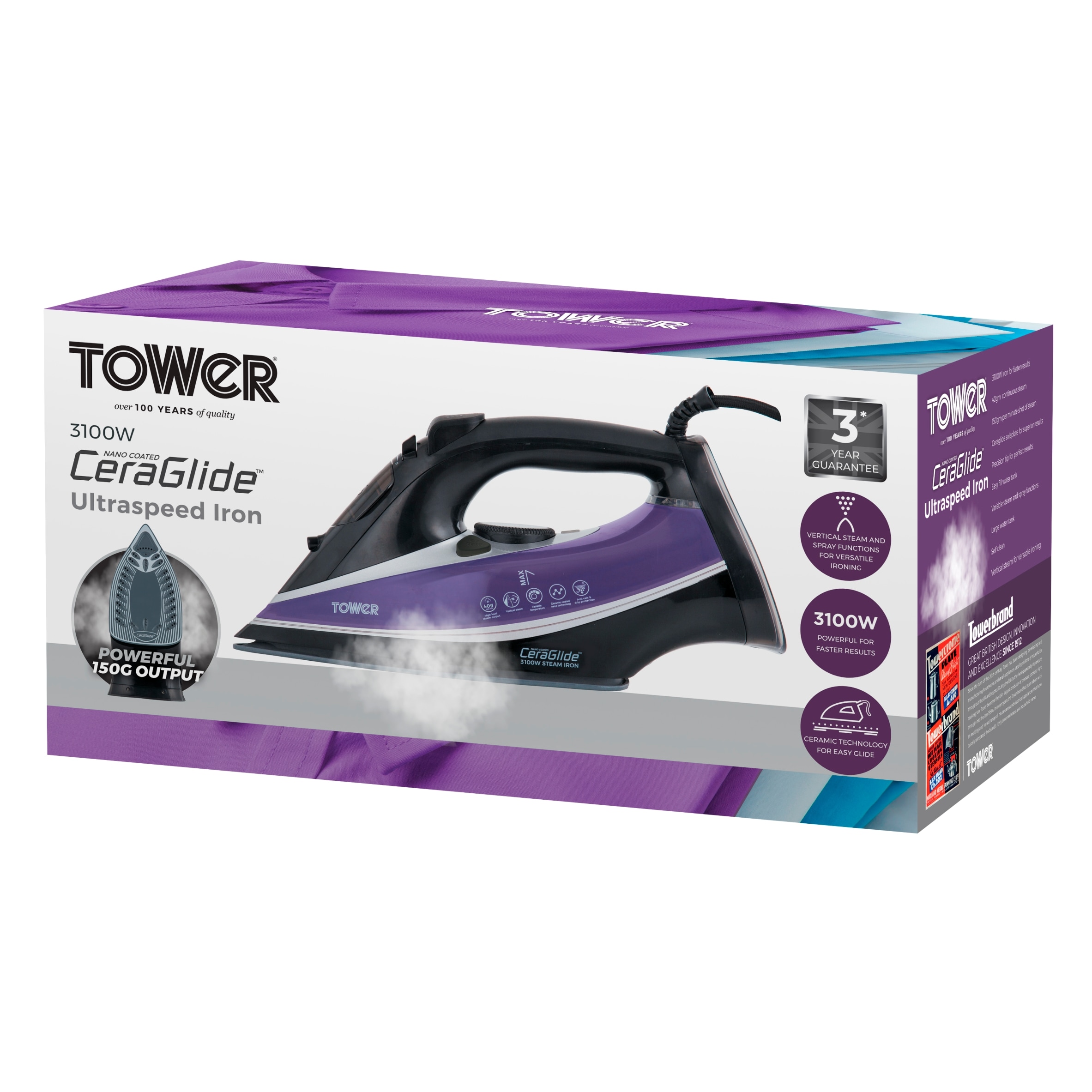 Tower Ceraglide 3100W Iron Ultra Speed Purple
