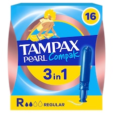Tampax Pearl Compak Regular Tampons with Applicator 16 Pack