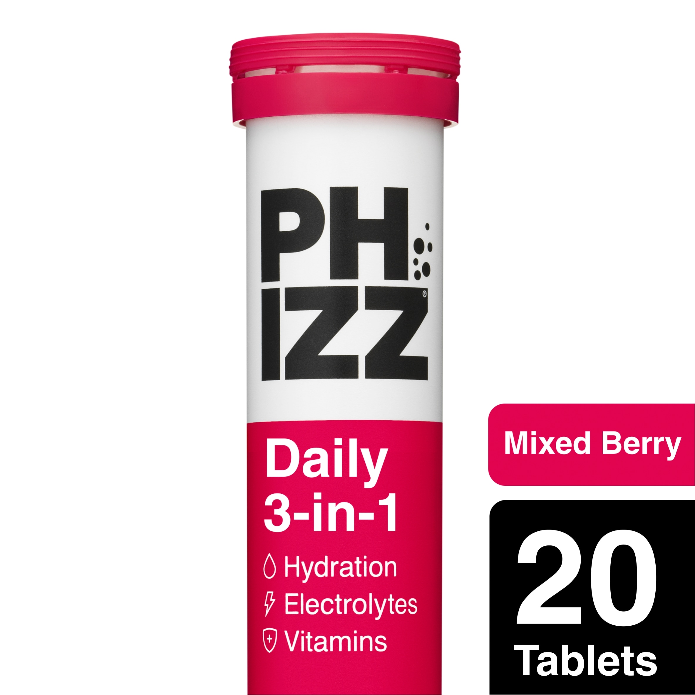 Phizz Daily 3-in-1 Mixed Berry Hydration, Electrolytes & Vitamins Effervescent Tablets x20