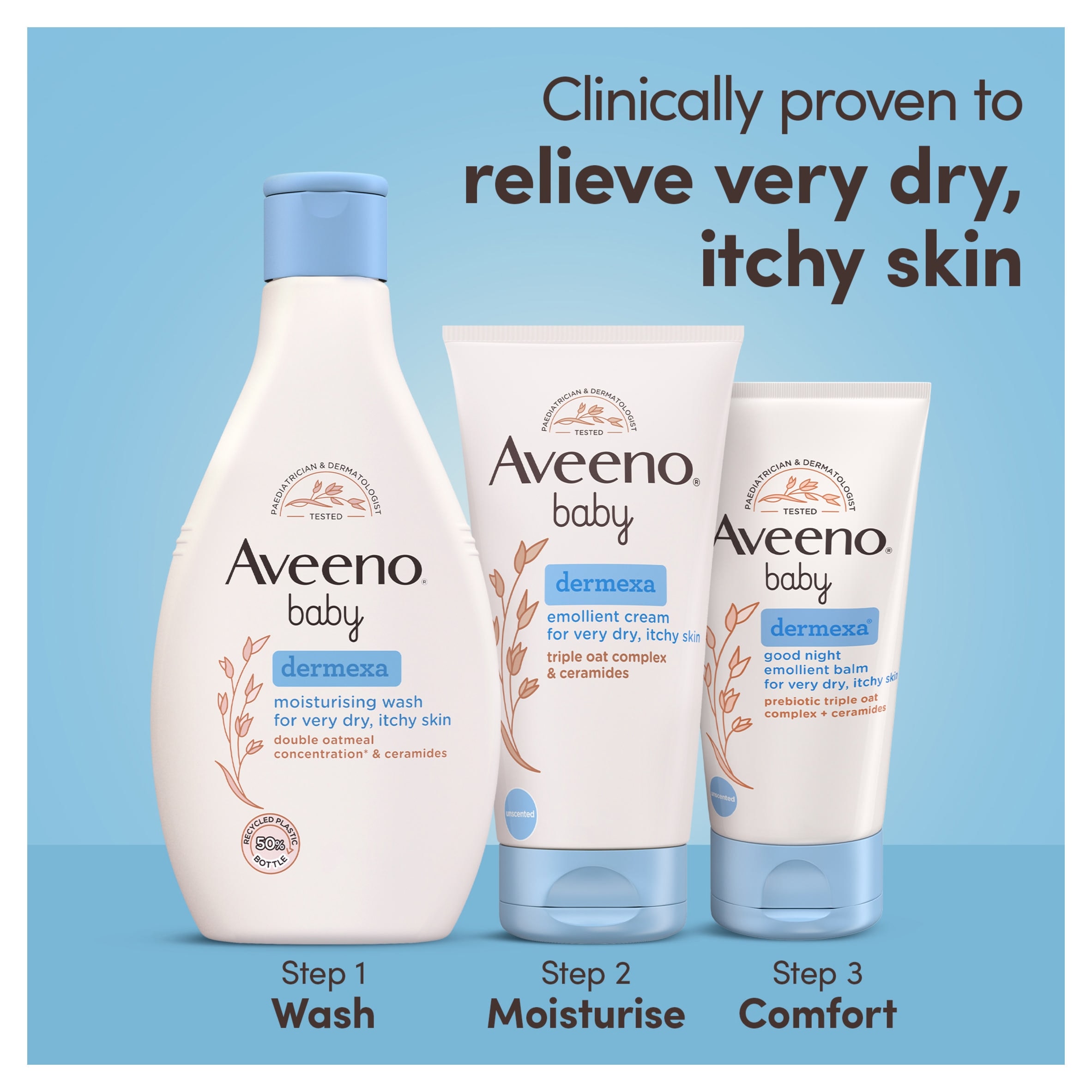 Aveeno Baby Dermexa Emollient Cream Baby Lotion Dry & Itchy Skin 150ml thumbnail 4