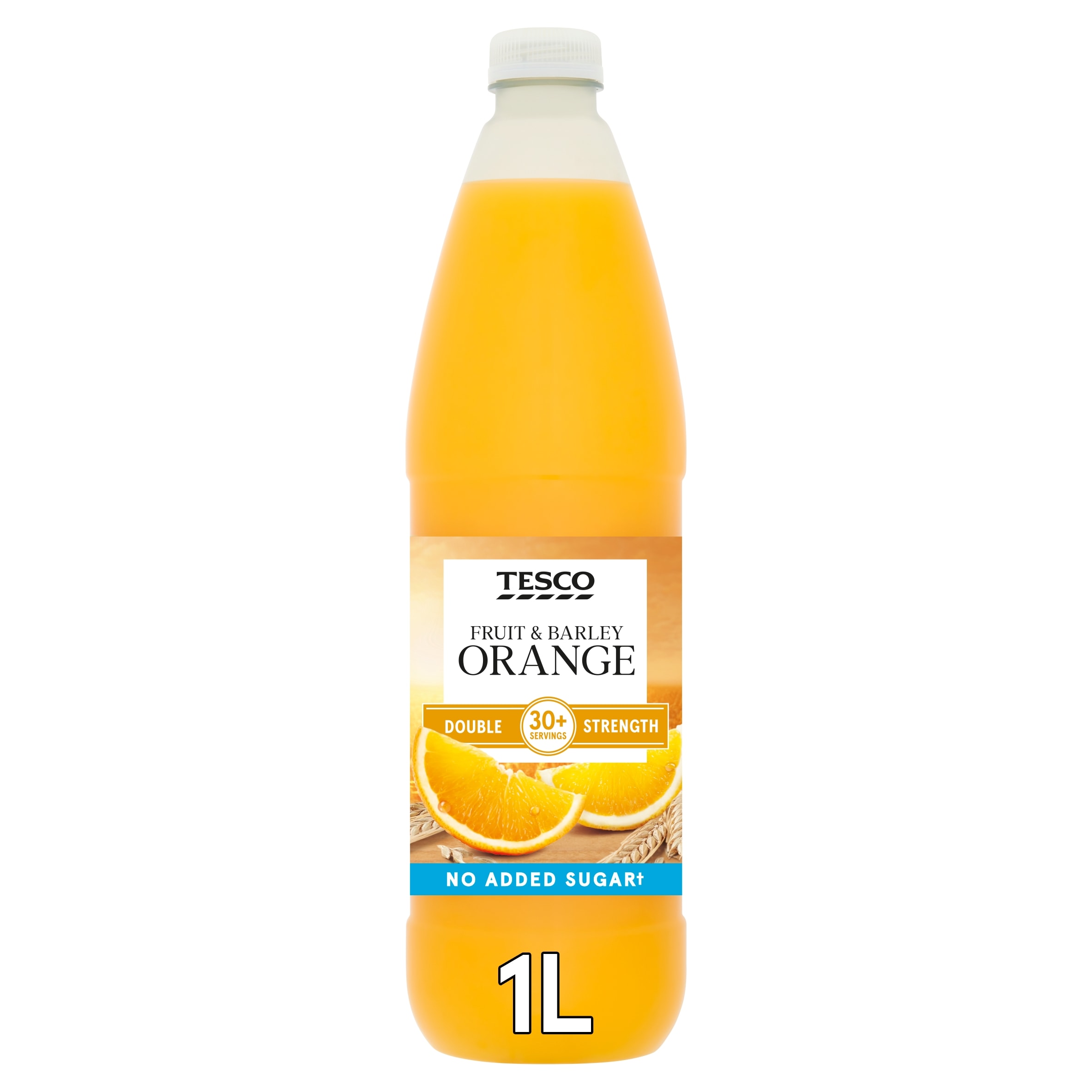 Tesco Double Strength Fruit & Barley No Added Sugar Orange 1L