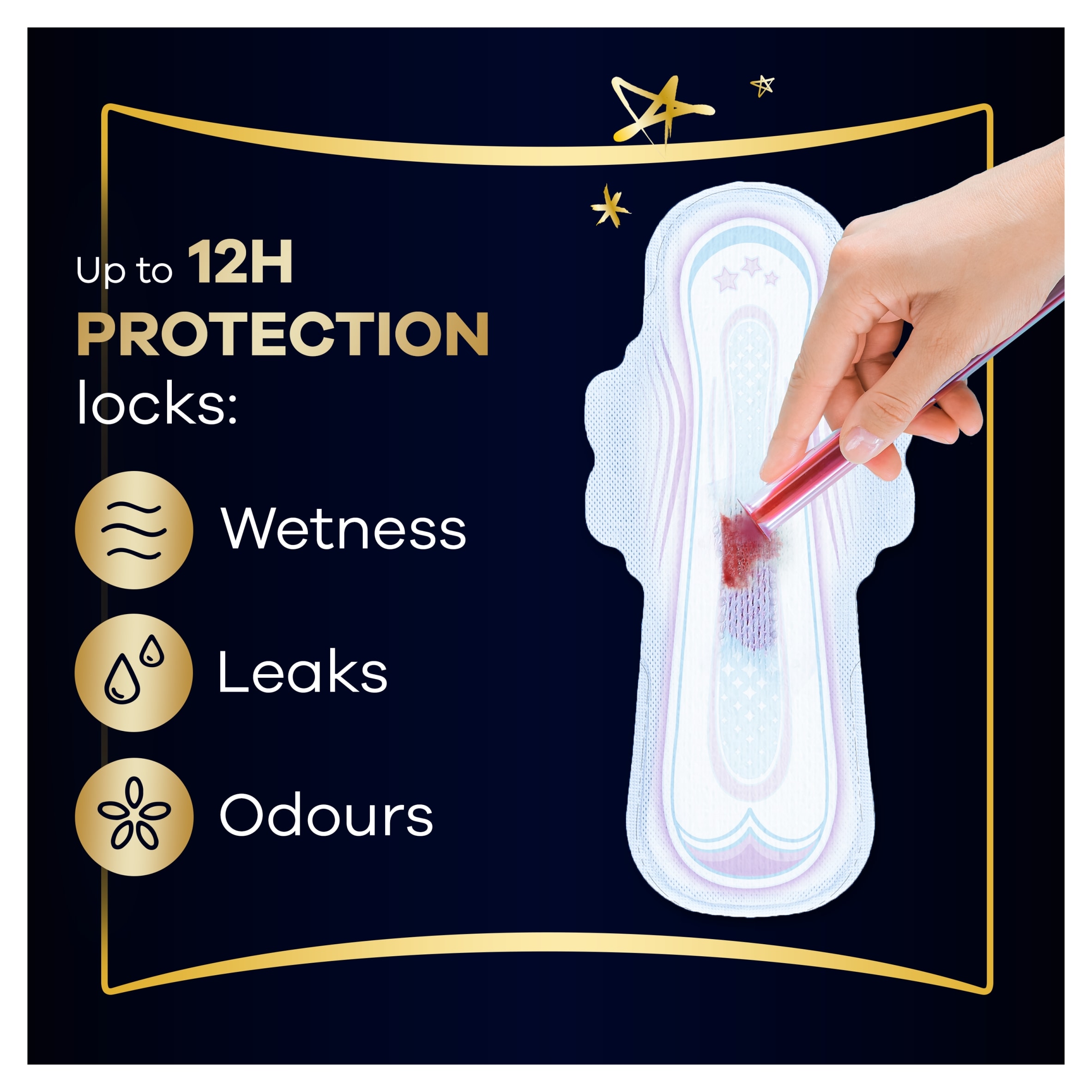 Always Ultra Secure Night Extra Sanitary Towels Size 5 Wings 14 Pack thumbnail 3