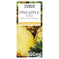 Tesco Pineapple Juice From Concentrate 200Ml