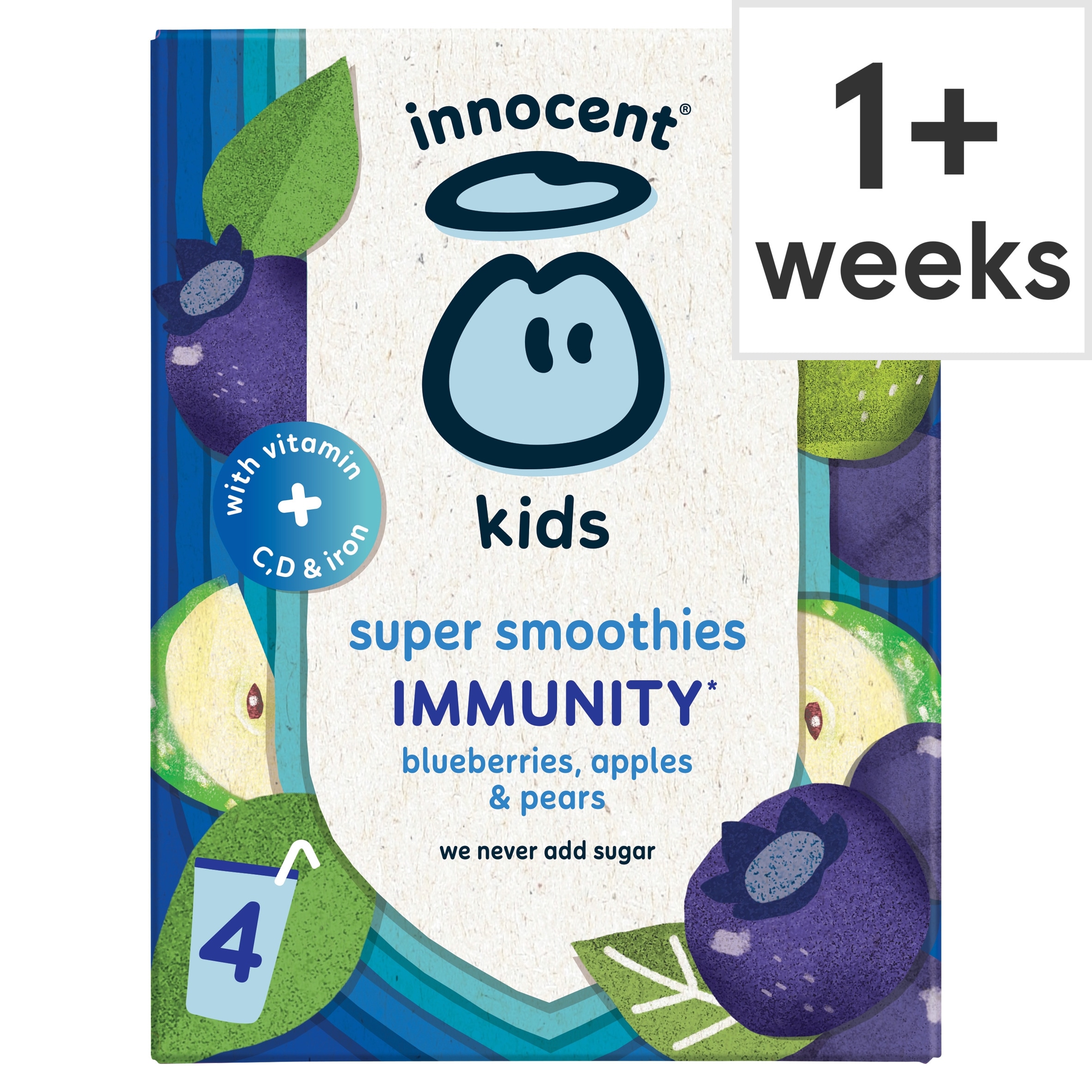 Innocent Kids Blueberries, Apples & Pears Super Smoothies with vitamins