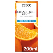 Tesco Orange Juice Smooth From Concentrate 200Ml