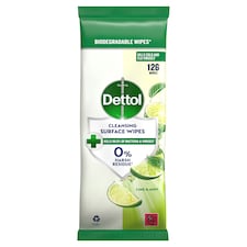 Dettol Antibacterial Surface Cleaning Wipes Lime & Mint 126 Pack