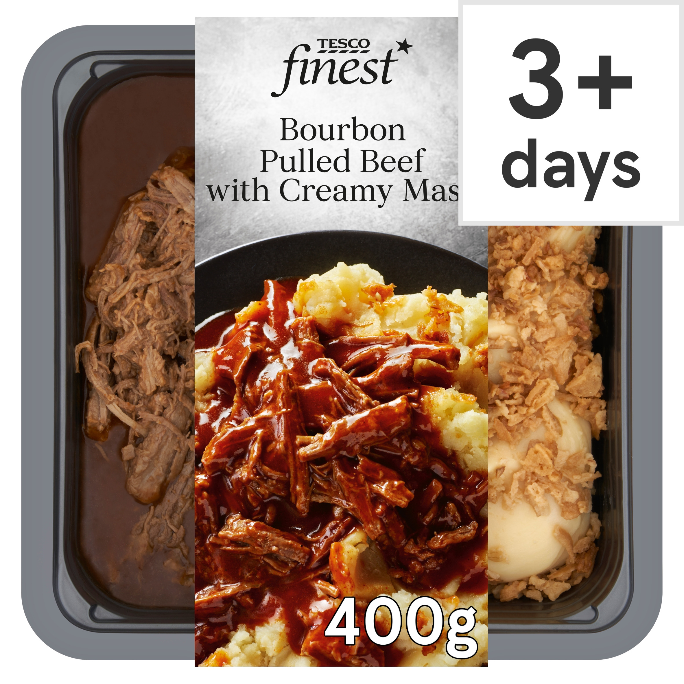 Tesco Finest Bourbon Pulled Beef With Creamy Mash 400G