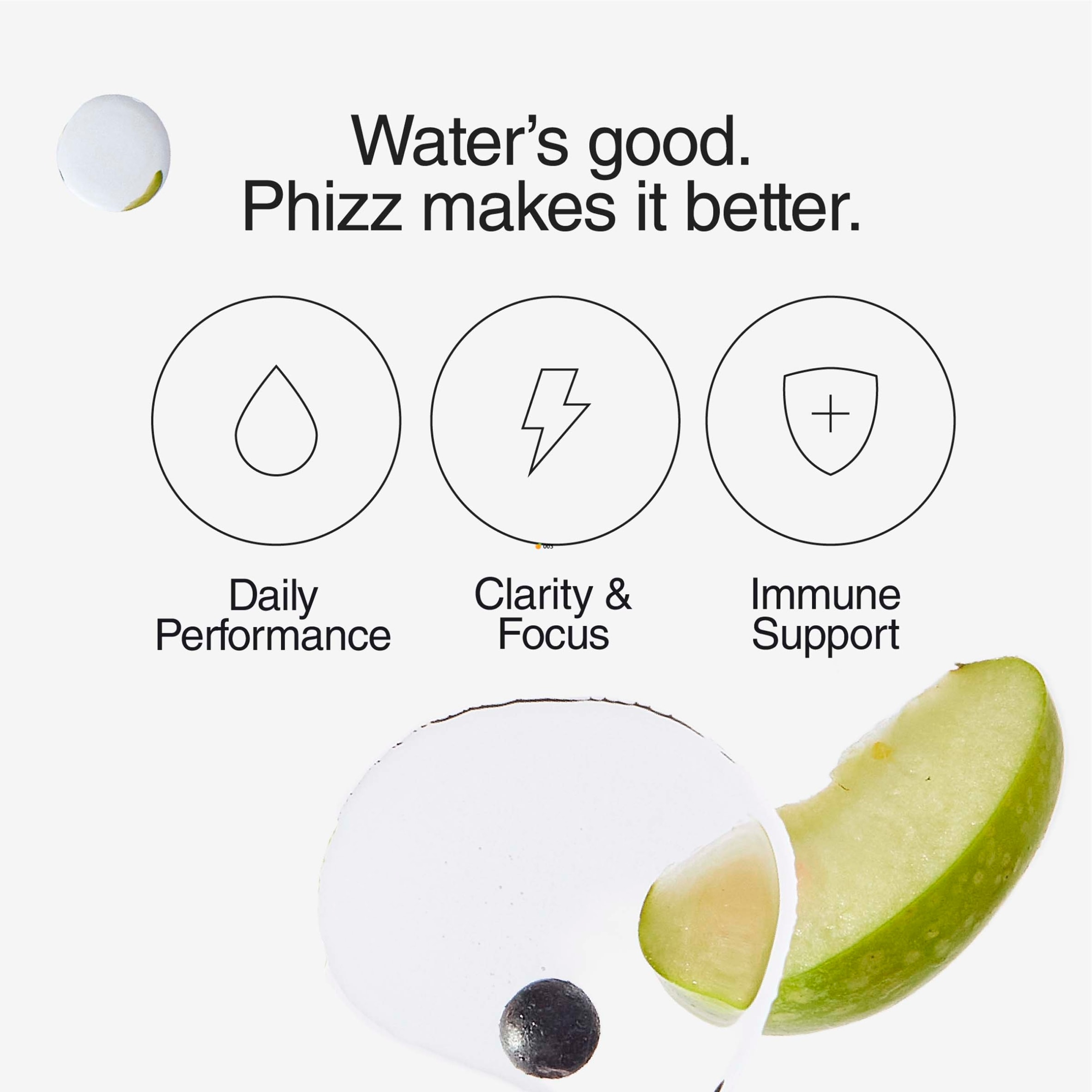 Phizz Daily 3-in-1 Apple + Blackcurrant Hydration, Electrolytes & Vitamins Effervescent Tablets x20 thumbnail 4