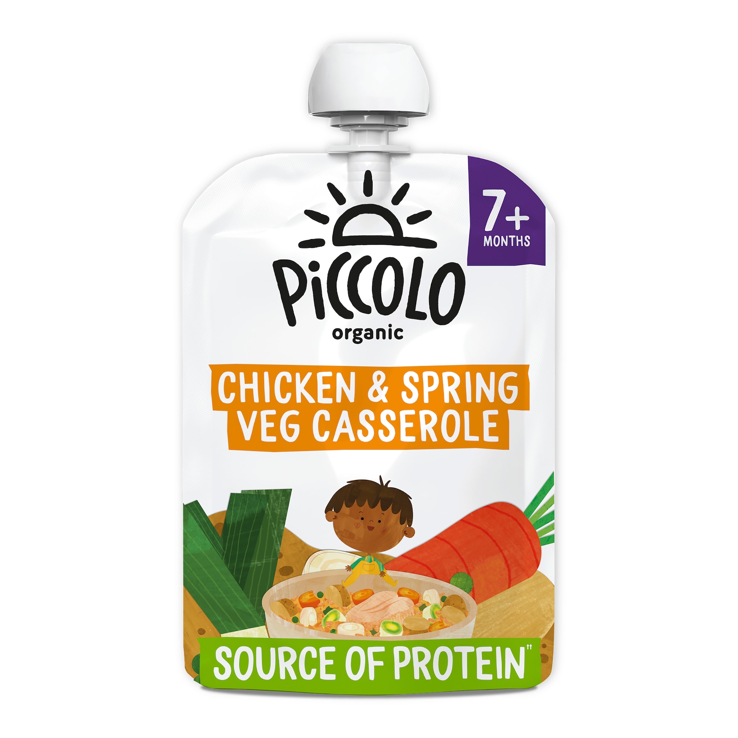 Piccolo Spring Vegetable & Chicken Casserole Organic Pouch 7mths+