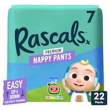 Rascals Premium Cocomelon Nappy Pants Size 7 22 Pack