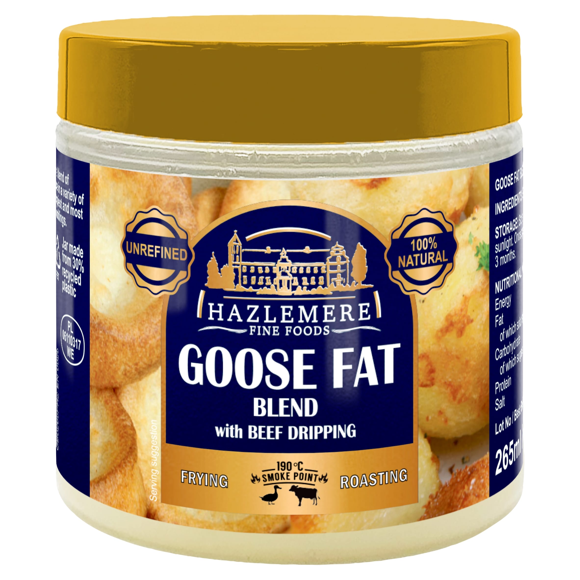 Hazelmere Goose Fat Blend With Beef Dripping 220g