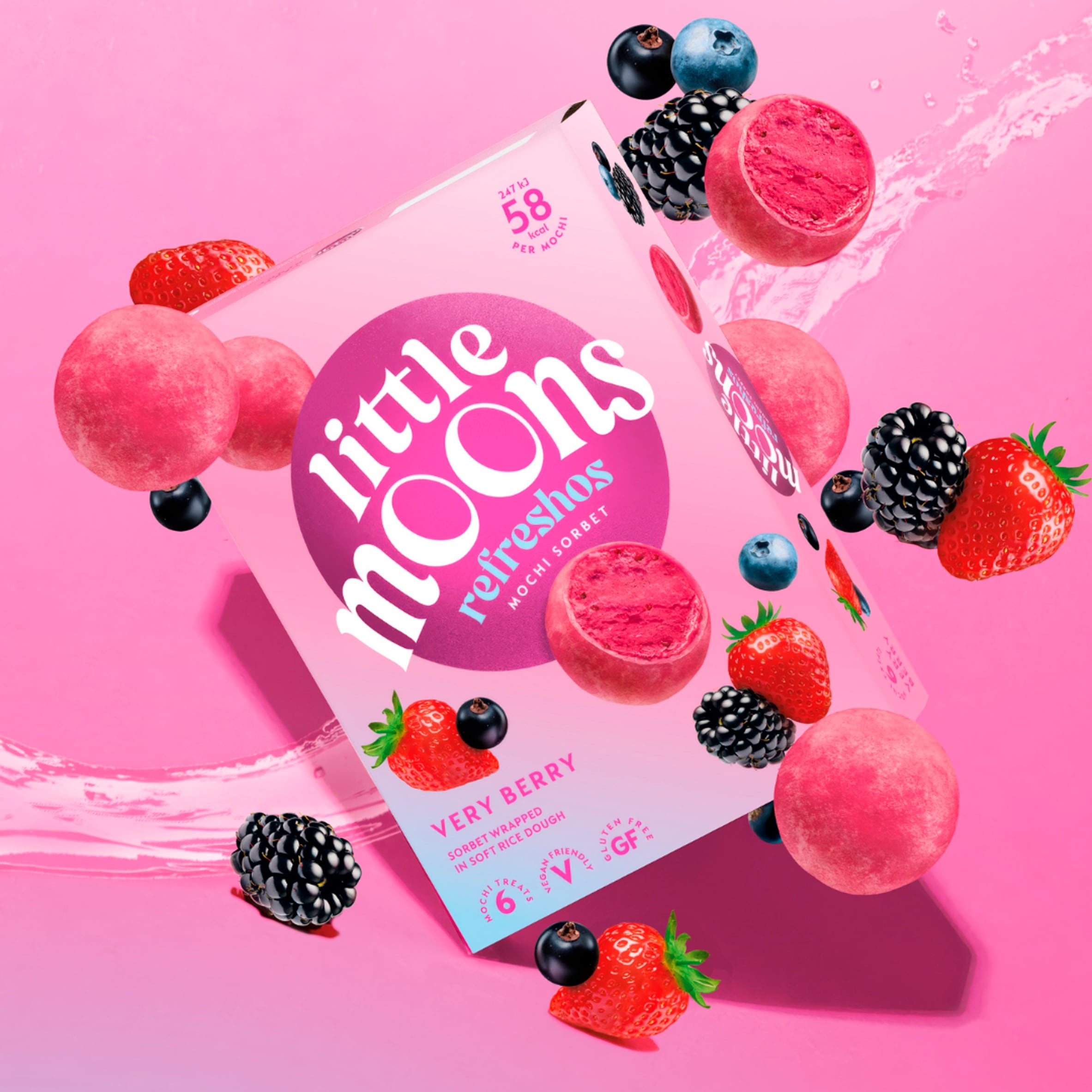 Little Moons Refreshos Very Berry Mochi Sorbet 6x32g thumbnail 3