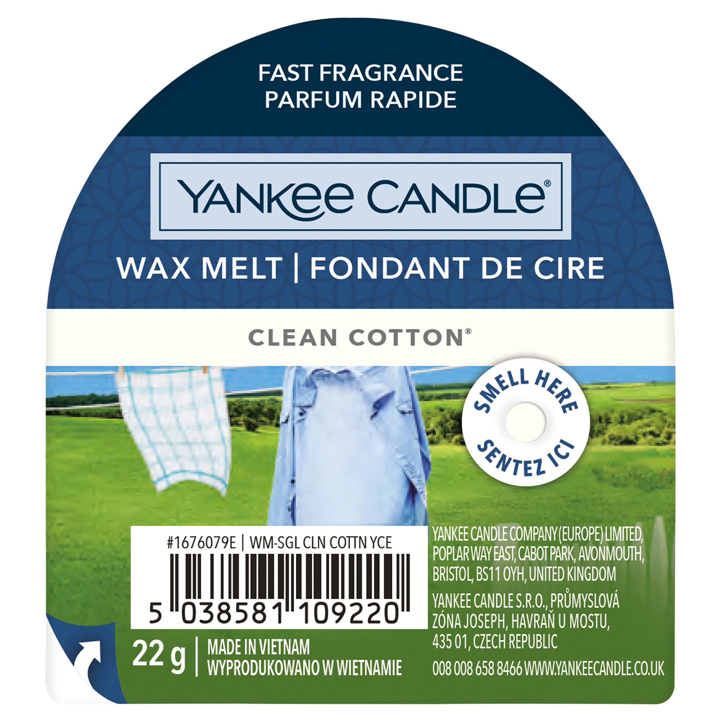 Yankee Clean Cotton Wax Melt 22G
