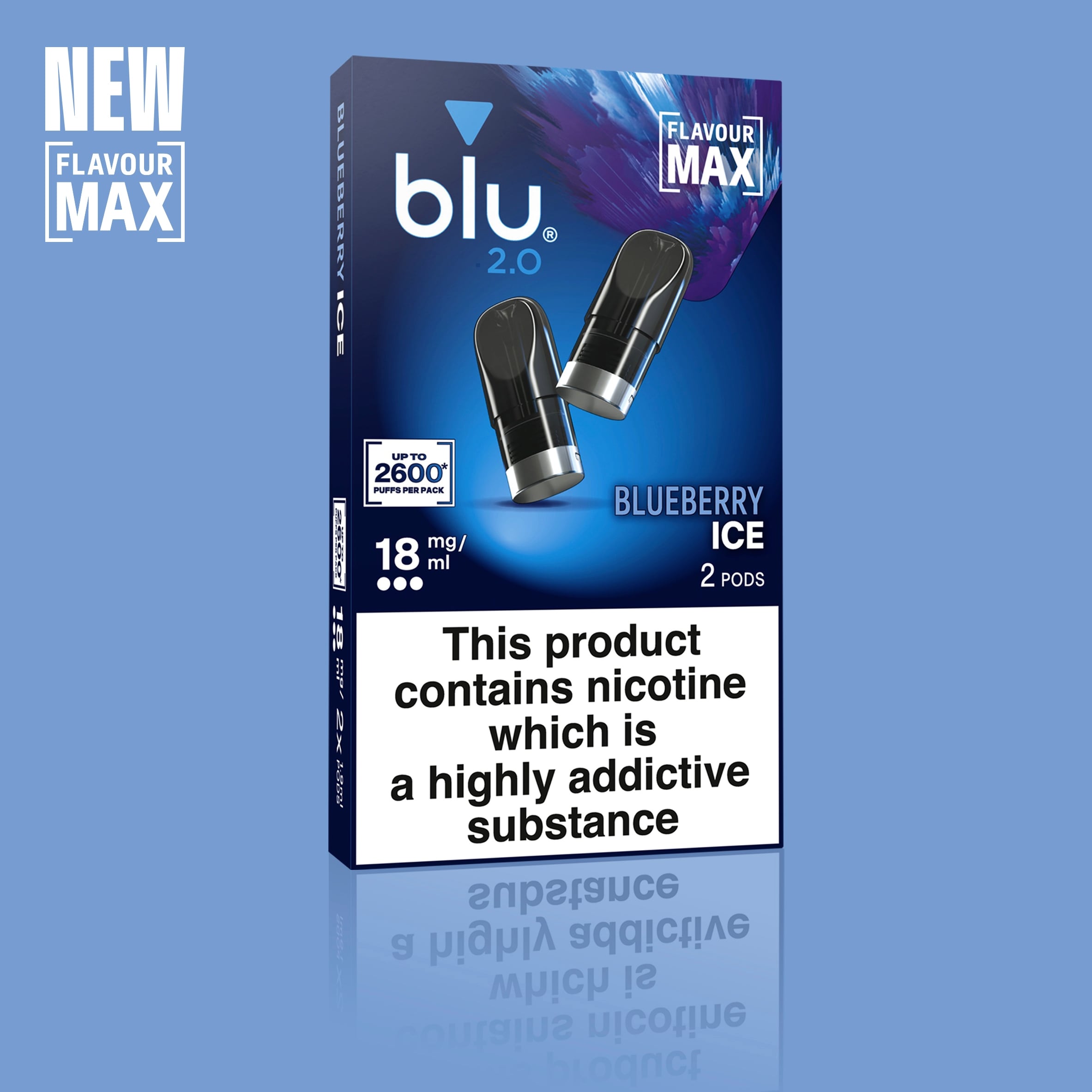 blu 2.0 Blueberry Ice Vape Pods 18mg/ml thumbnail 2
