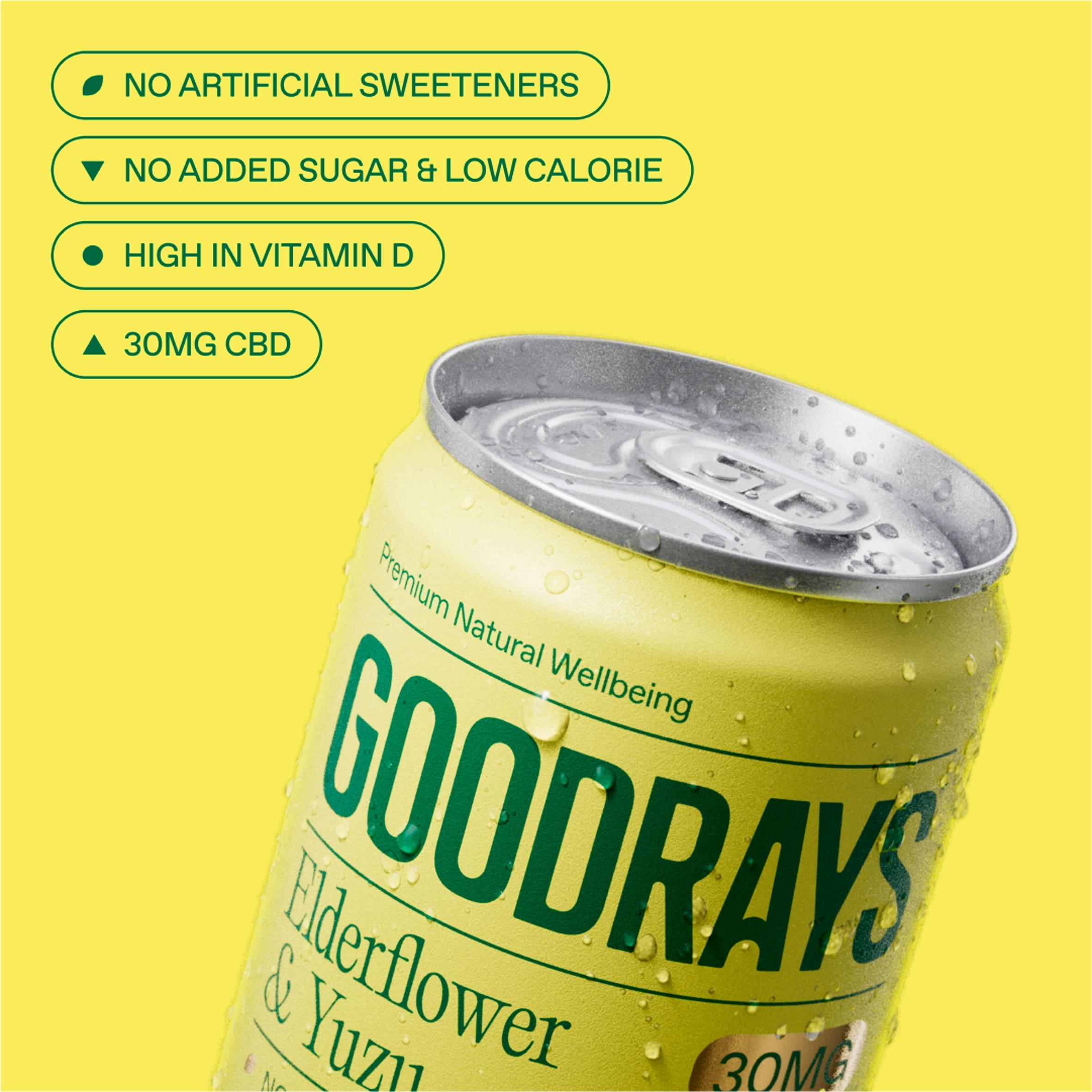 Goodrays Natural Cbd Elderflower & Yuzu Drink 4 X 250Ml thumbnail 2