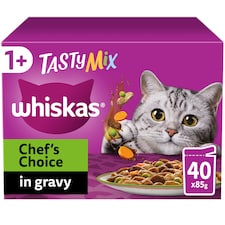 Whiskas Tasty Mix Chef's Choice Cat Food Pouches Gravy 40x85g