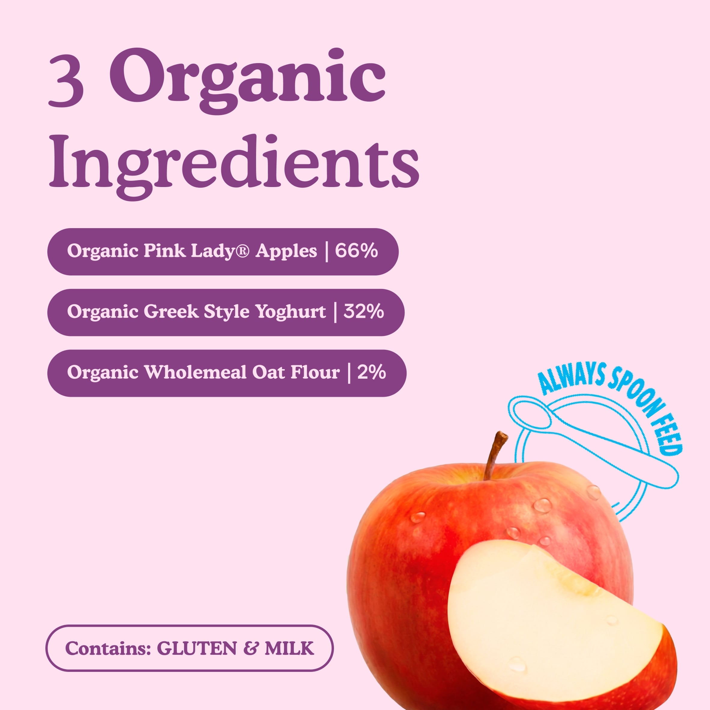 Little Freddie Organic Pink Lady Greek Style Yoghurt Baby Food Pouch 6+ Months 100g thumbnail 3