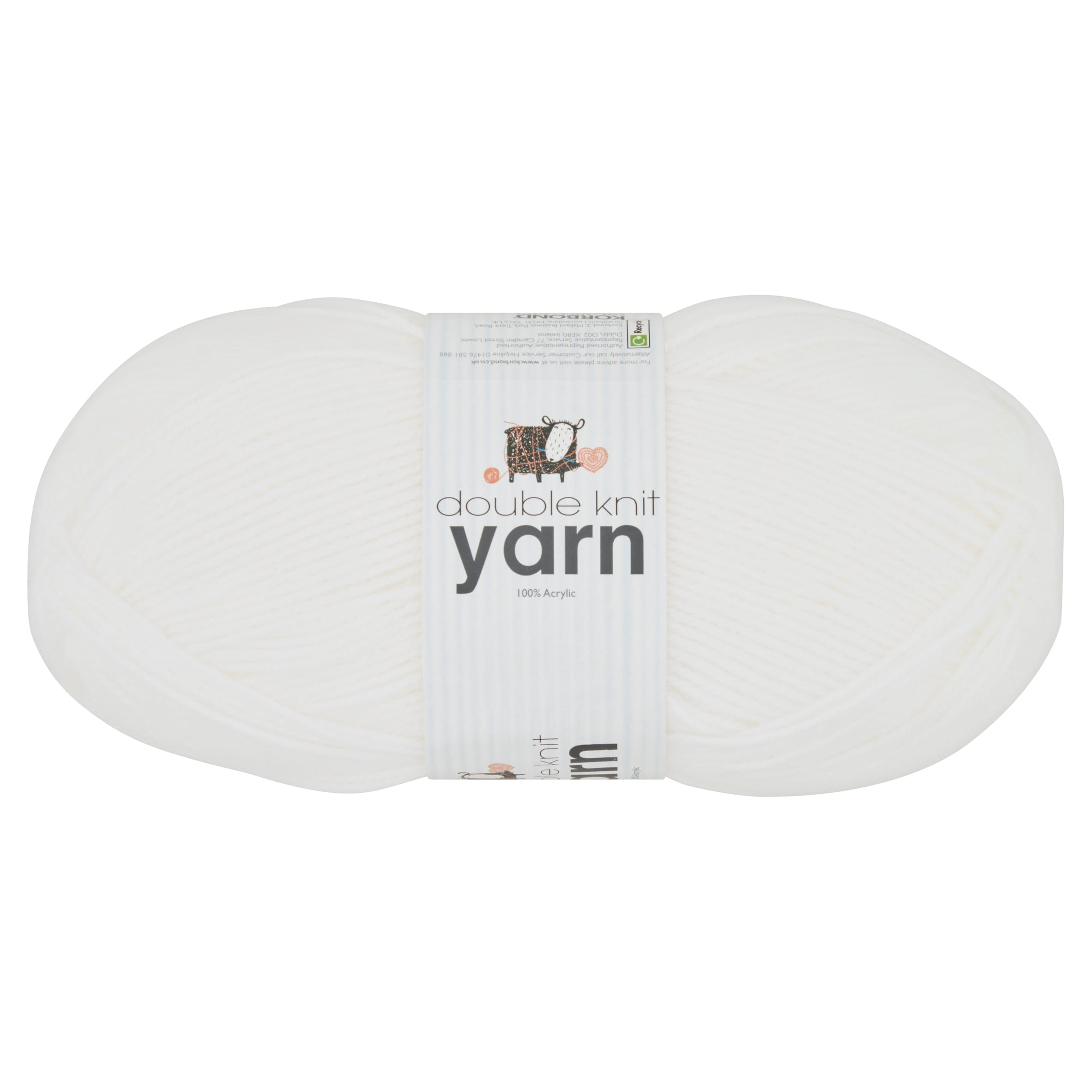Korbond Dark Knit Yarn White