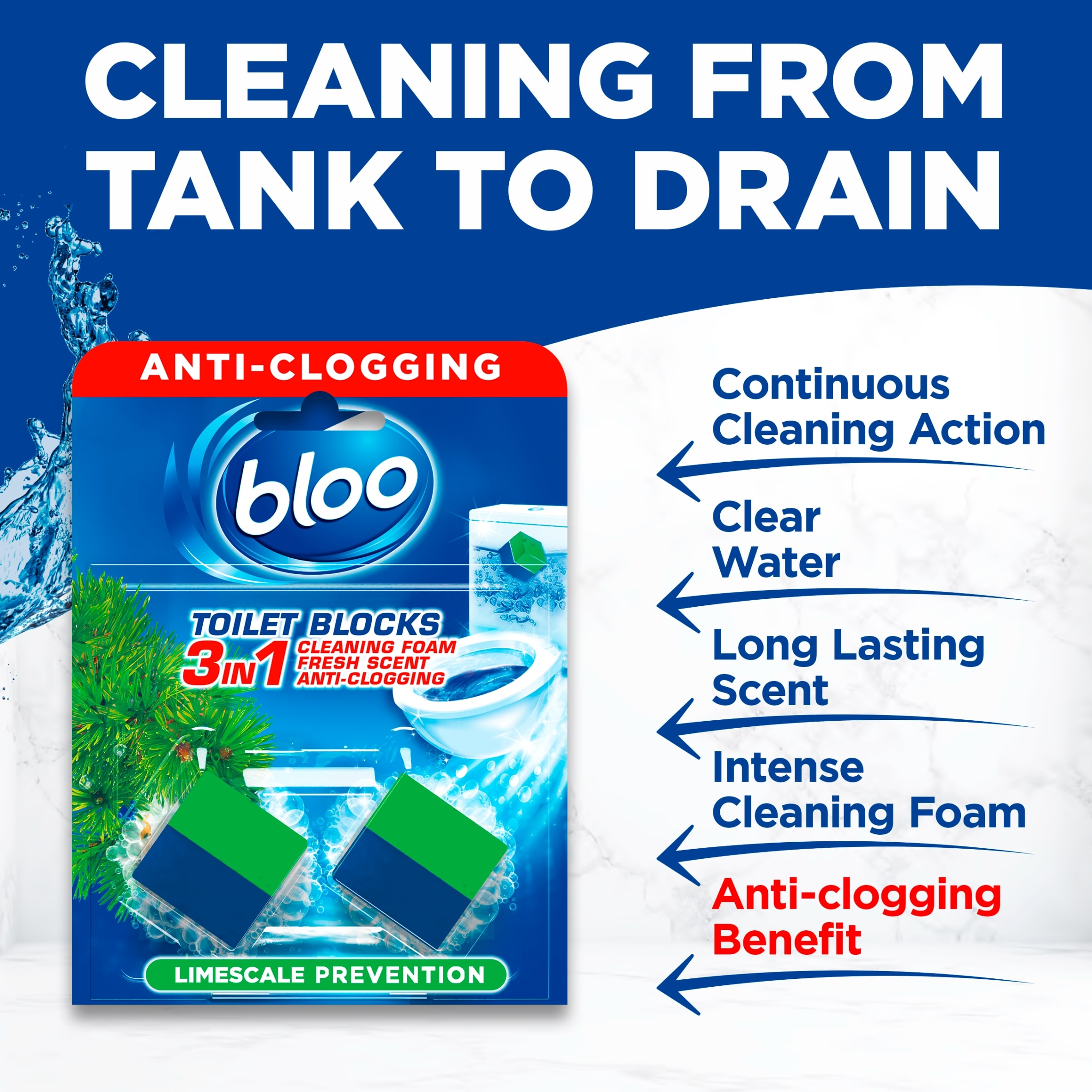 Bloo 2in1 In-Cistern Limescale Prevention Toilet Blocks 2 x 50g (100g) thumbnail 2