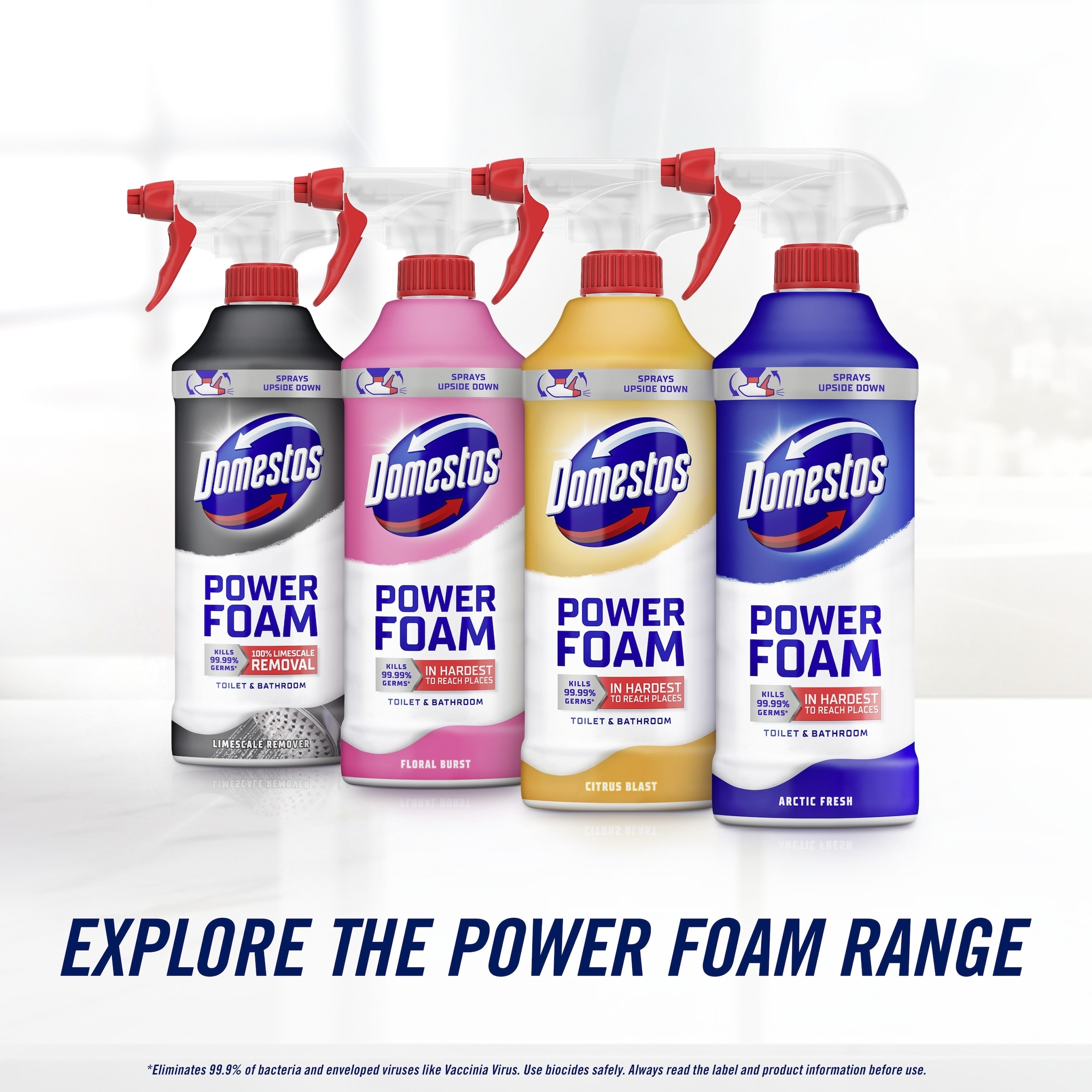 Domestos Power Foam Toilet and Bathroom Cleaner Citrus Blast 450ml thumbnail 5