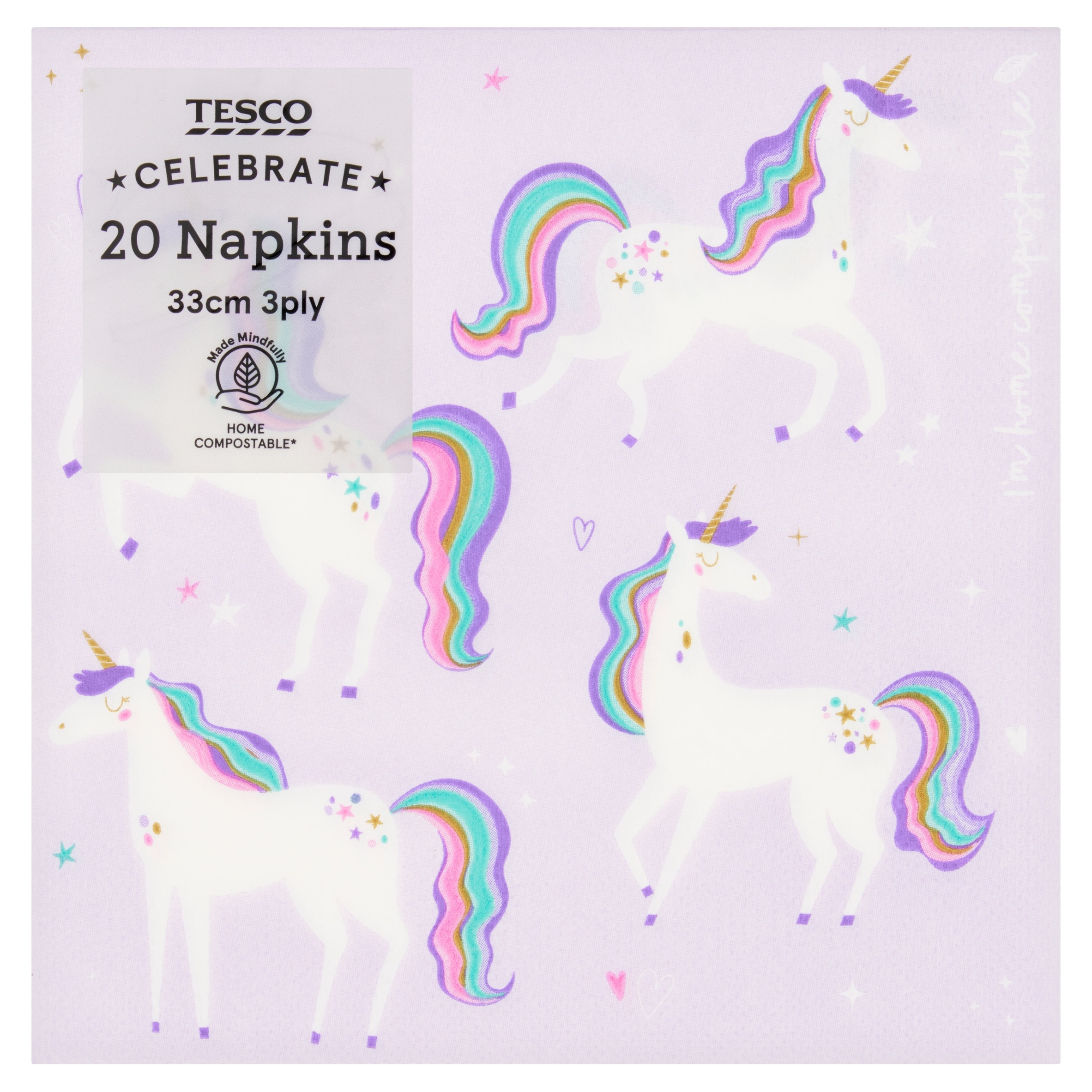 Tesco Unicorn Napkin 20 Pack
