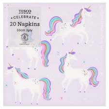 Tesco Unicorn Napkin 20 Pack